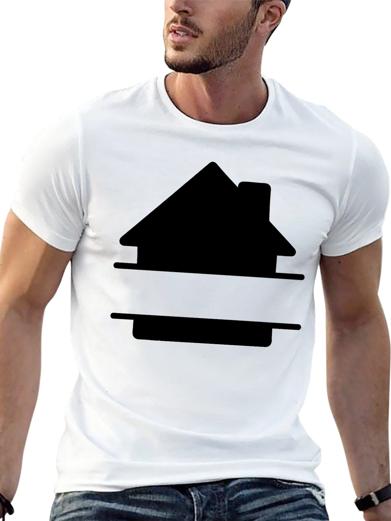 Customizable House Graphic Tee - Black