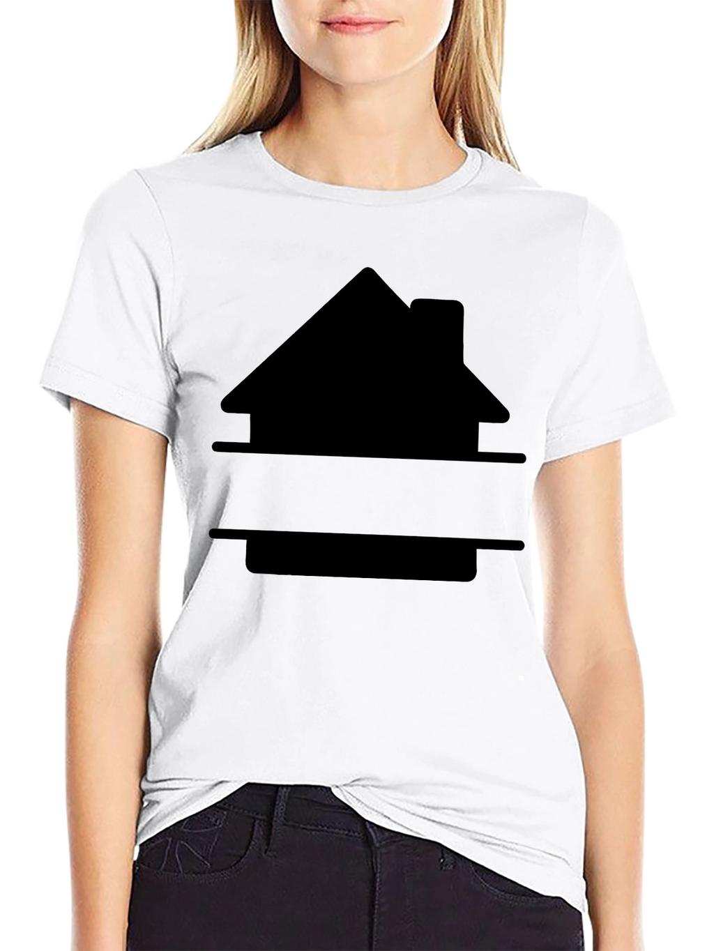 Customizable House Graphic Tee - Black