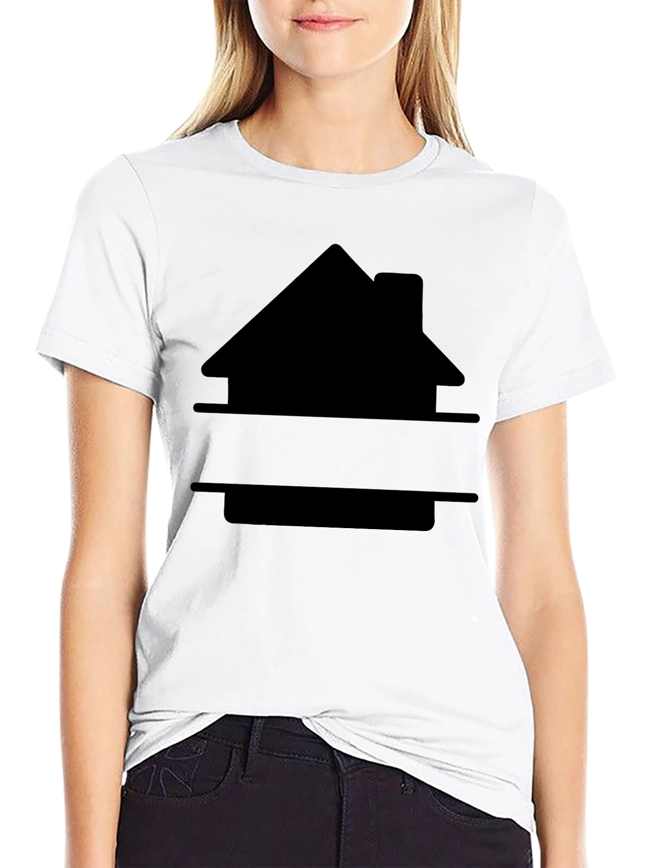 Customizable House Graphic Tee - Black