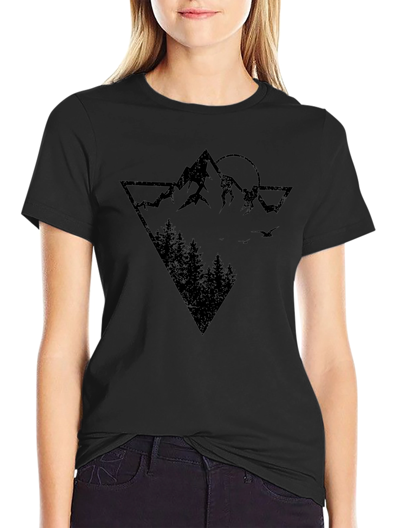 Mountainscape Graphic Print T-Shirt