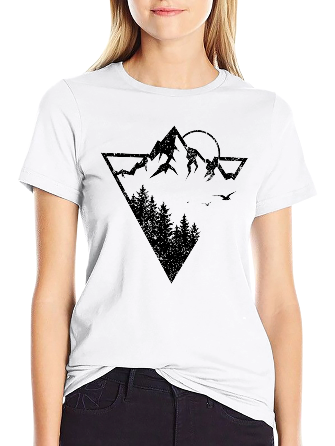 Mountainscape Graphic Print T-Shirt