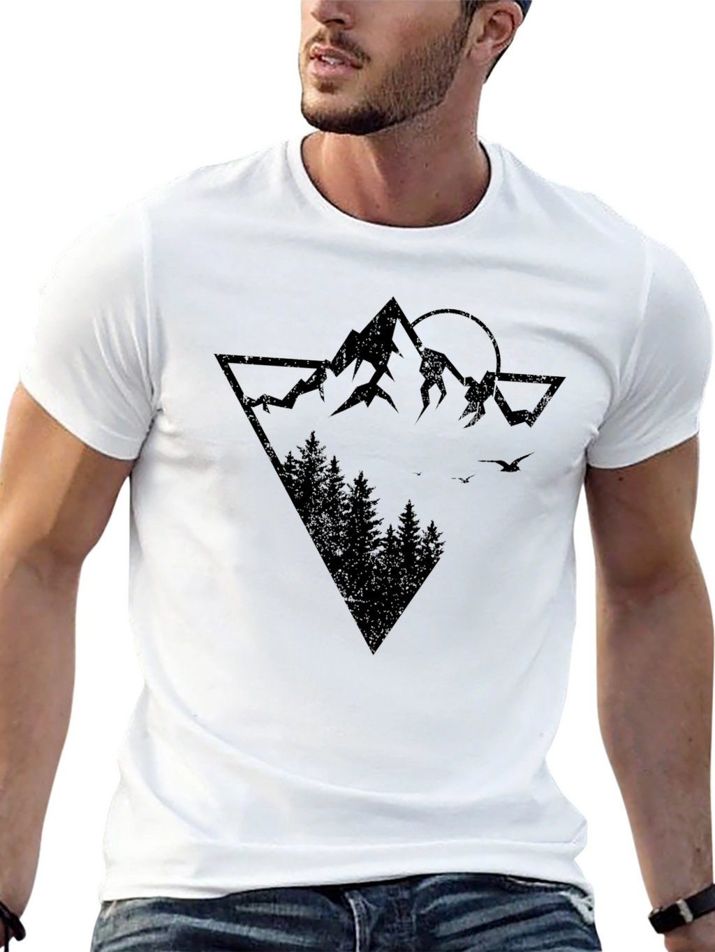 Mountainscape Graphic Print T-Shirt