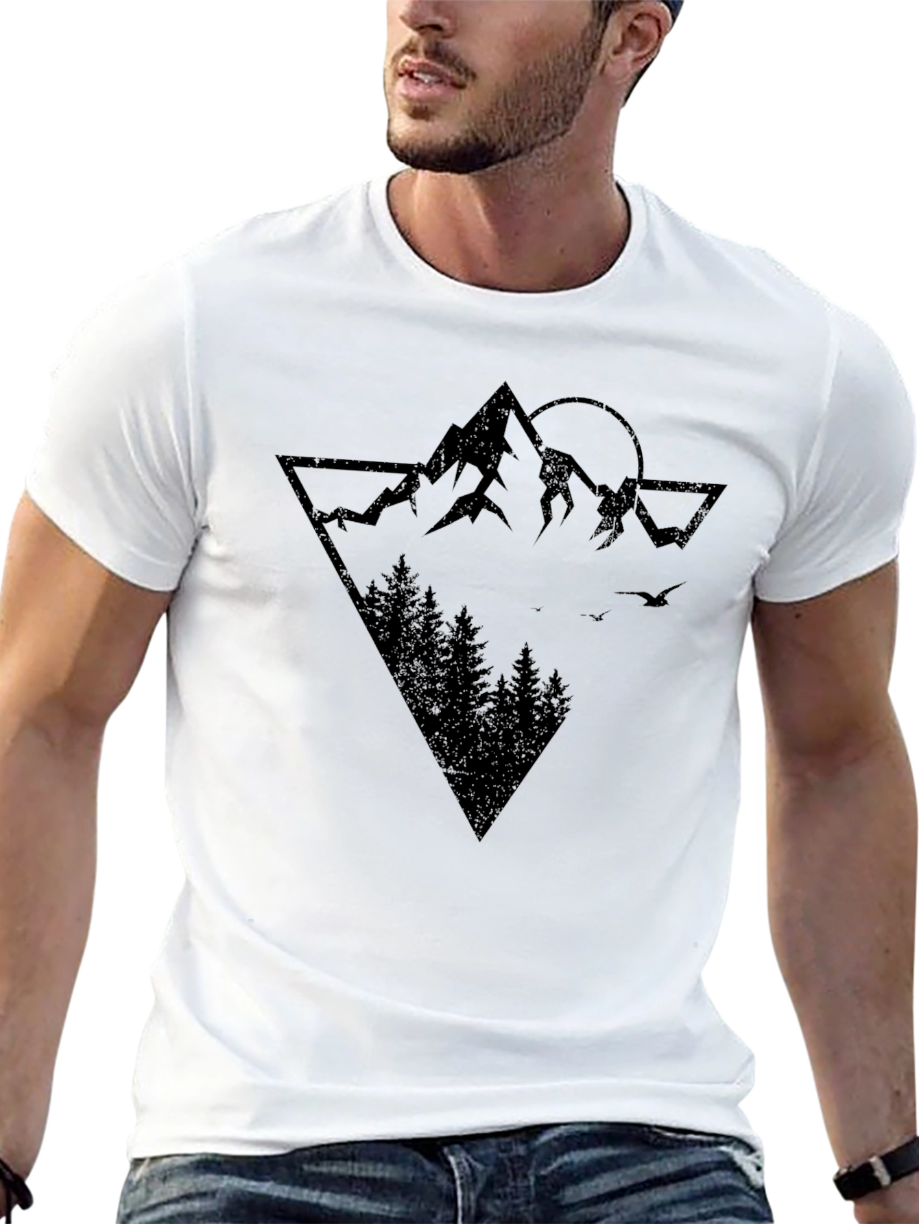 Mountainscape Graphic Print T-Shirt