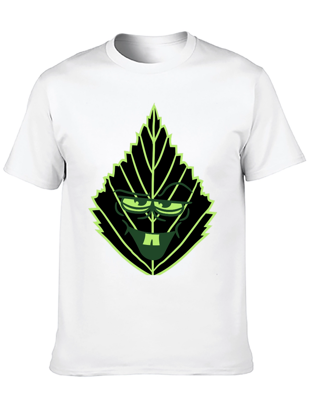 Leaf Character Graphic Tee - Black Cotton Blend