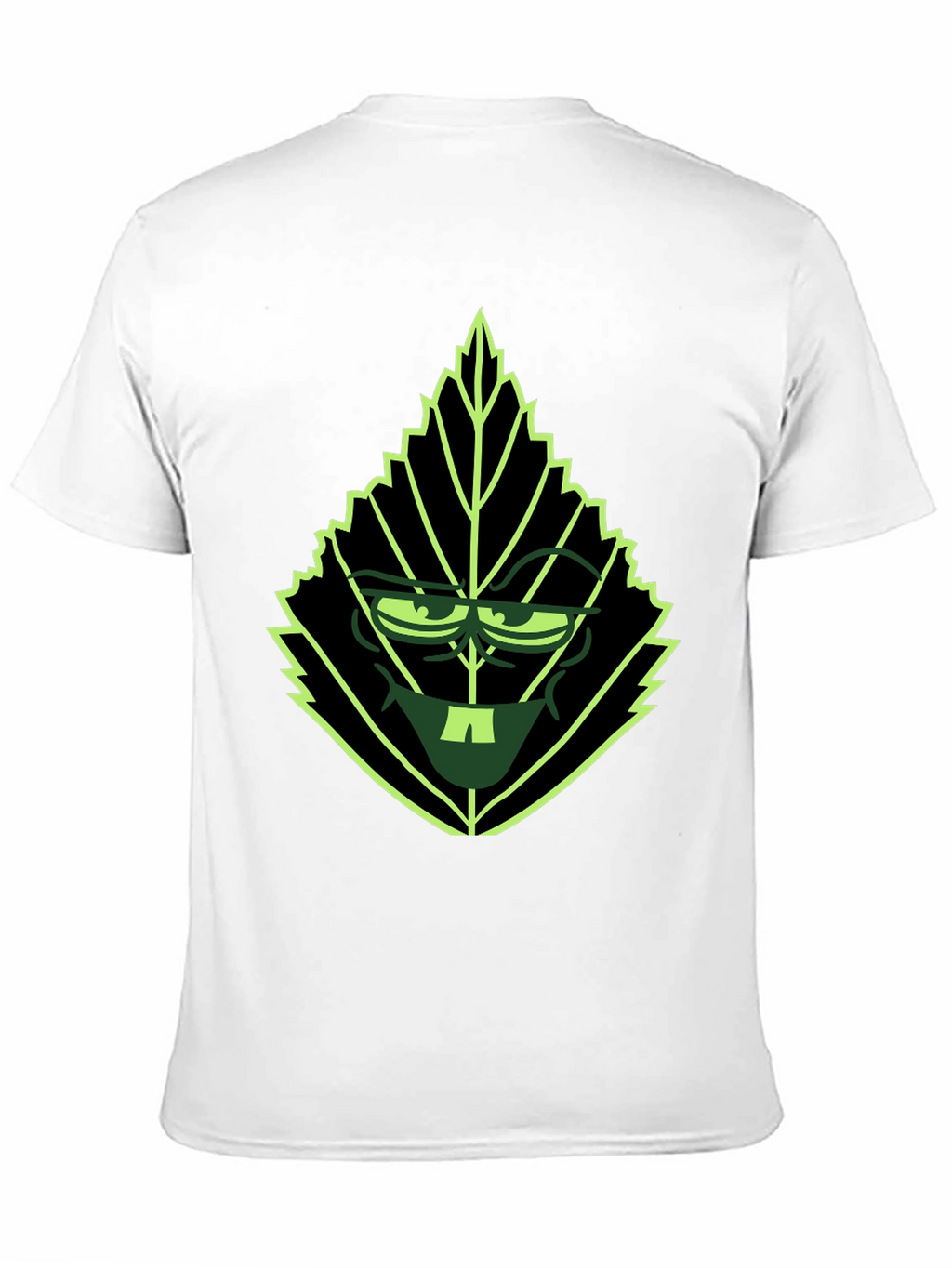 Leaf Character Graphic Tee - Black Cotton Blend