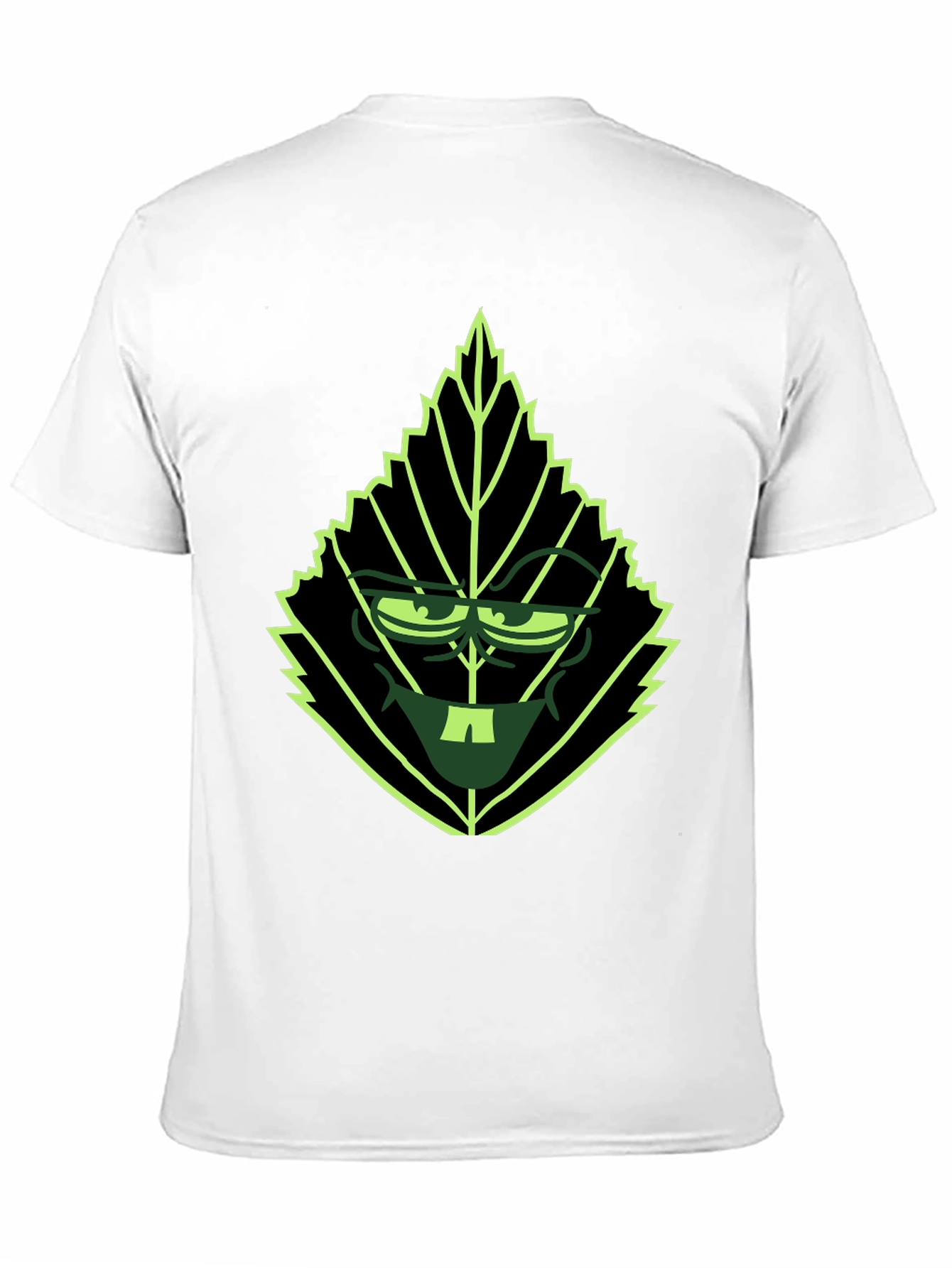 Leaf Character Graphic Tee - Black Cotton Blend