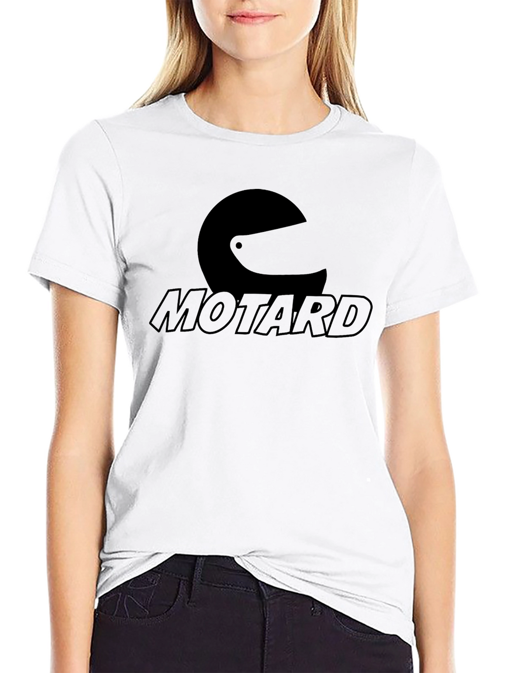 Motard Helmet Graphic Tee - Black