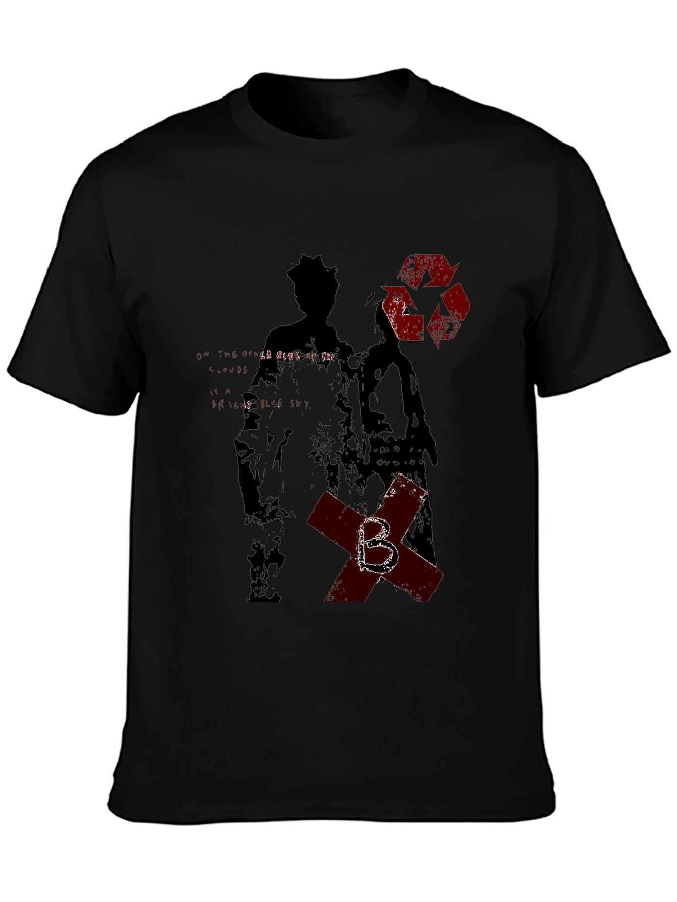 Edgy Graphic Print Black T-Shirt