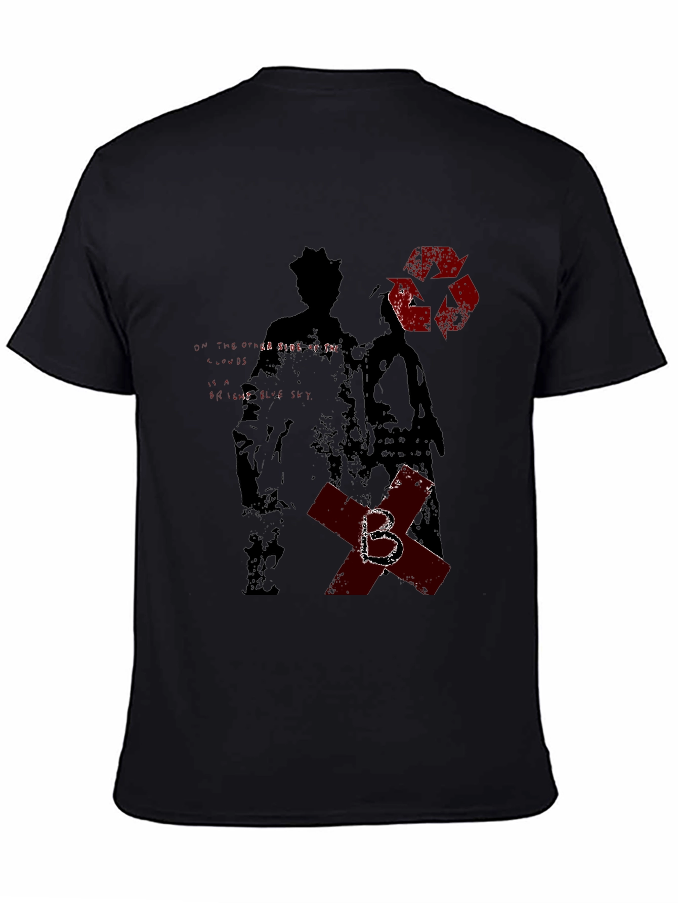 Edgy Graphic Print Black T-Shirt