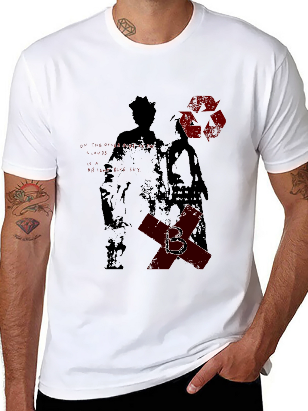 Edgy Graphic Print Black T-Shirt