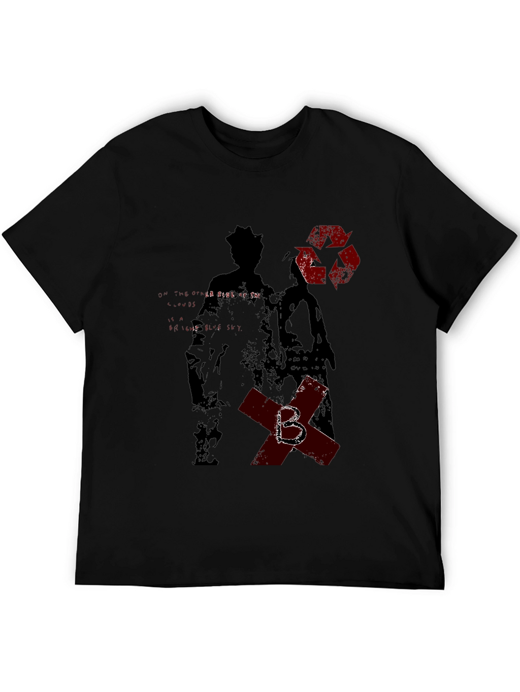 Edgy Graphic Print Black T-Shirt