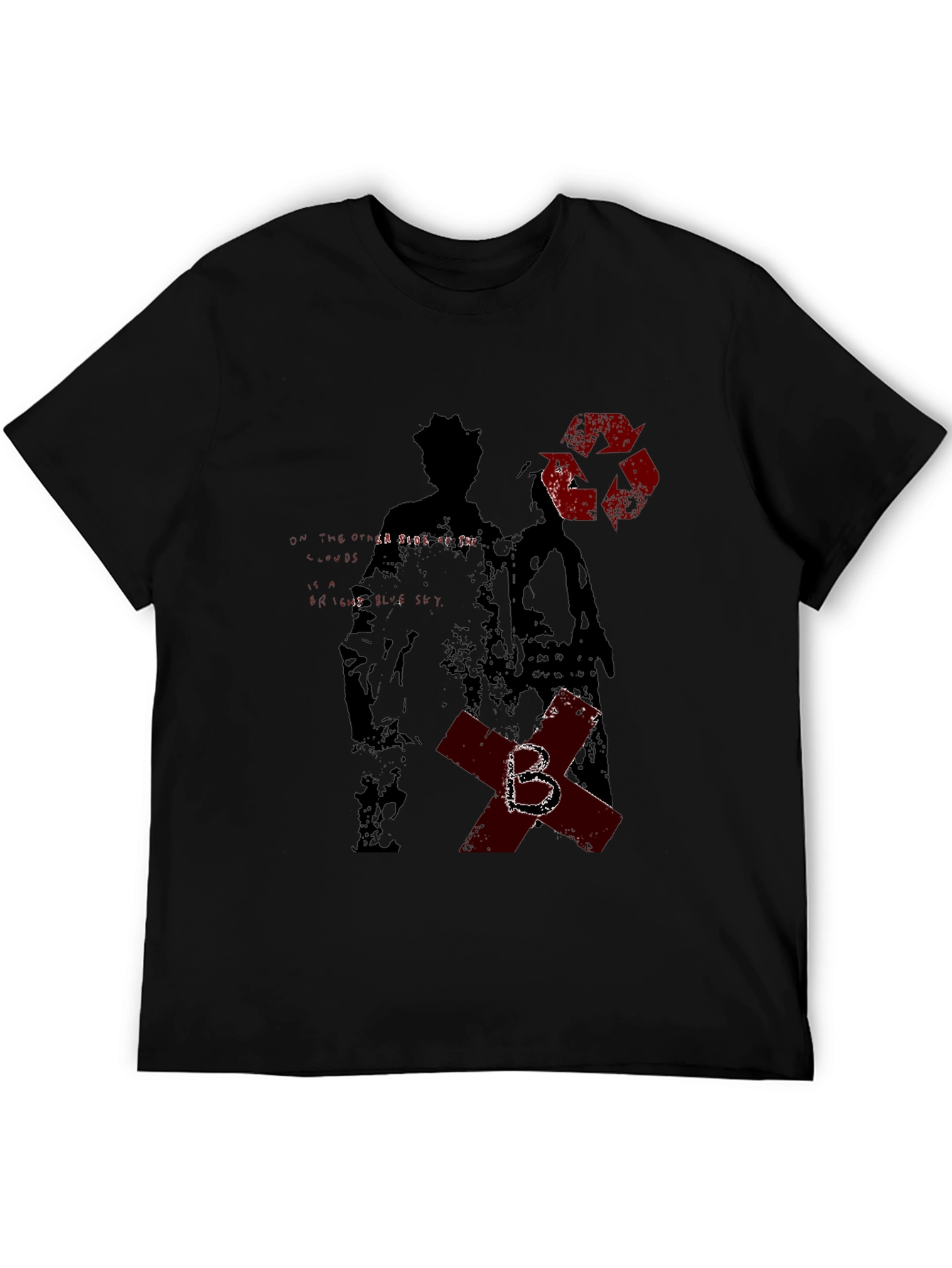 Edgy Graphic Print Black T-Shirt