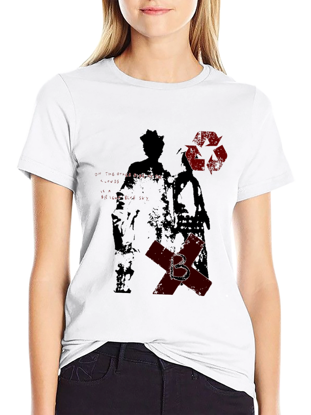 Edgy Graphic Print Black T-Shirt