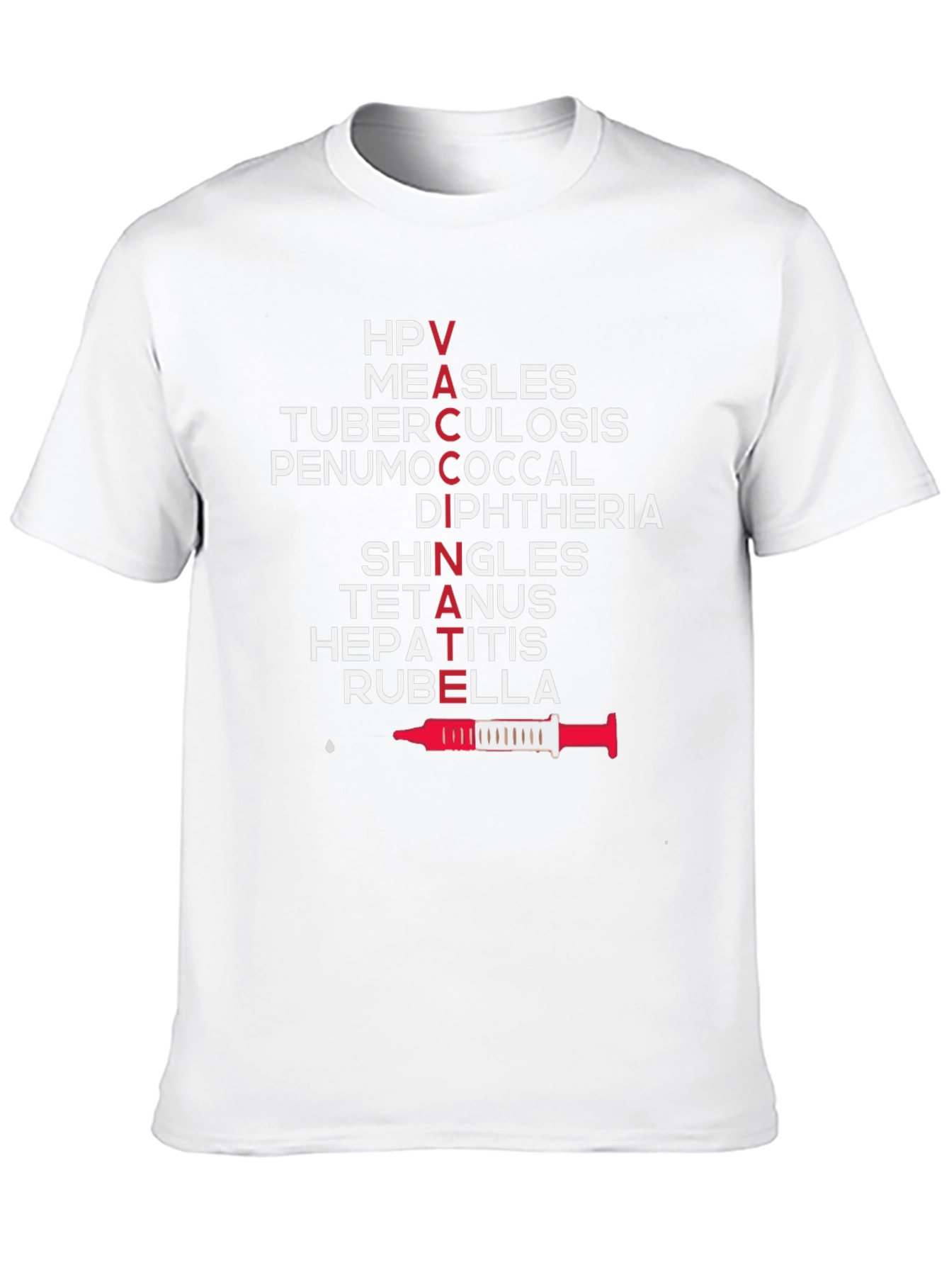 Vaccinate Black T-Shirt - Health & Safety Awareness