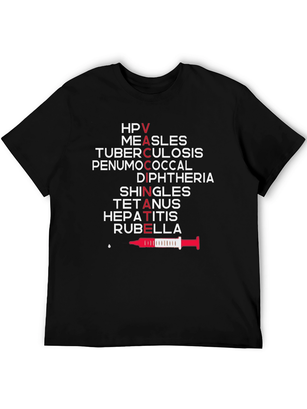 Vaccinate Black T-Shirt - Health & Safety Awareness