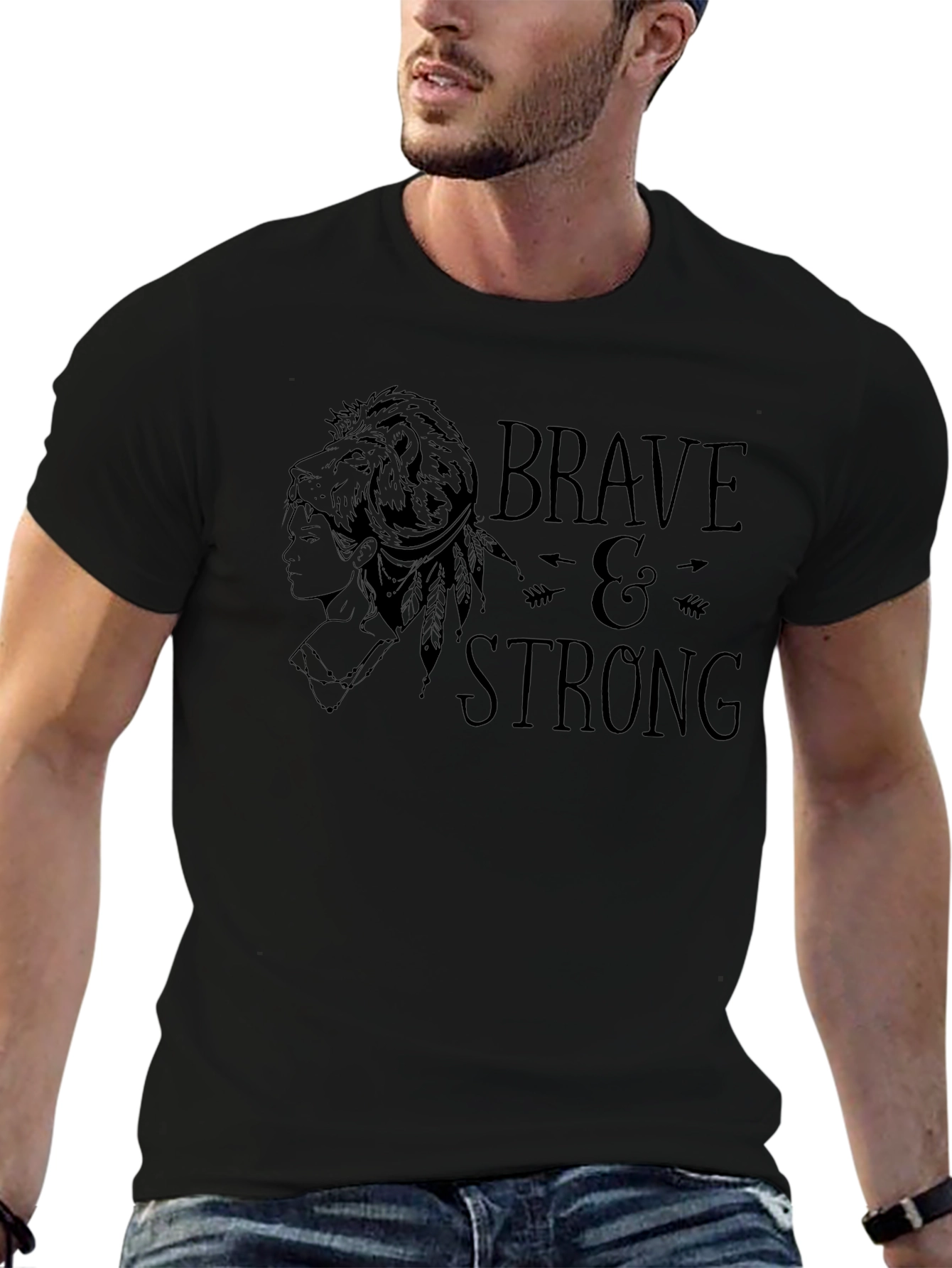Brave & Strong Graphic Tee - Black