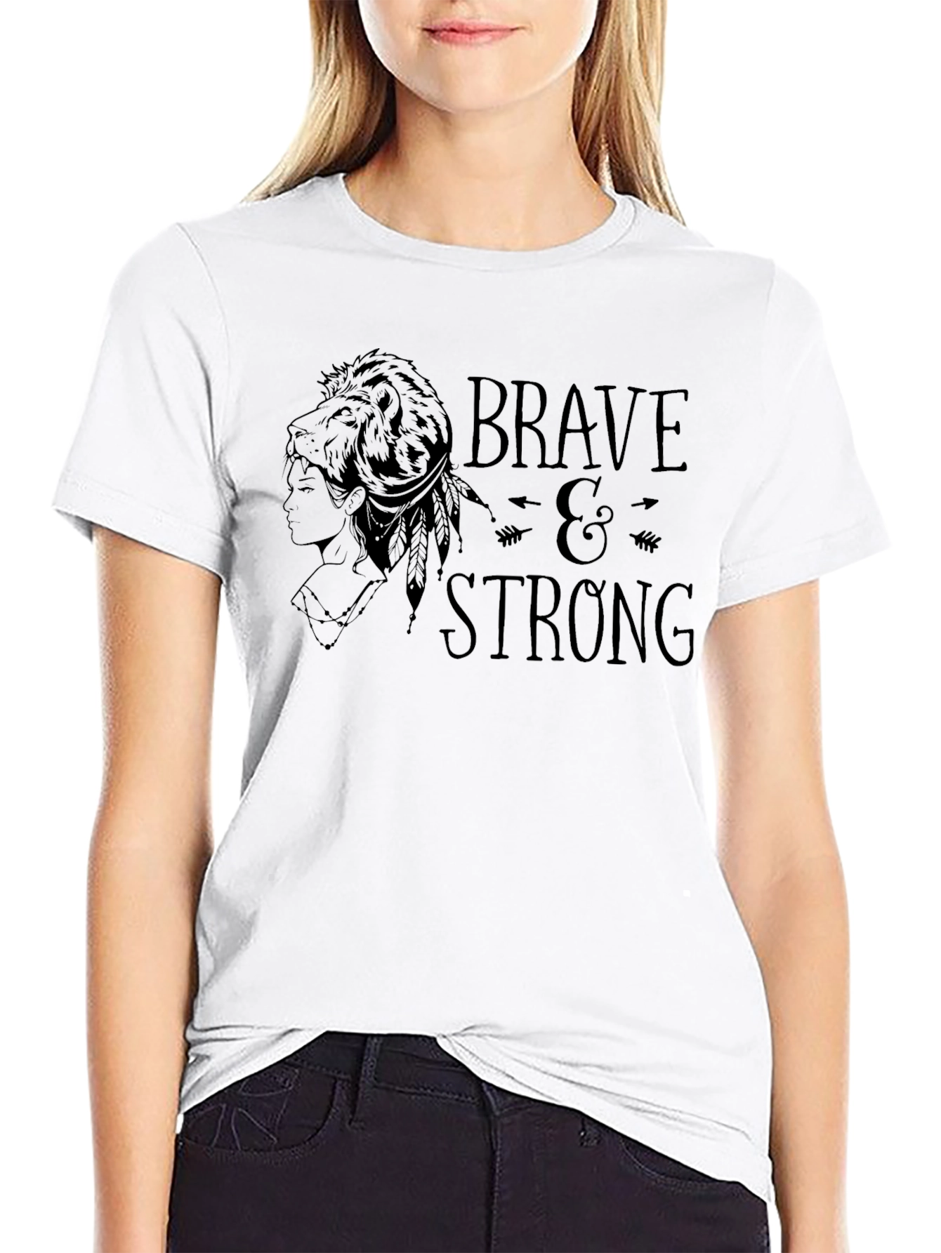 Brave & Strong Graphic Tee - Black