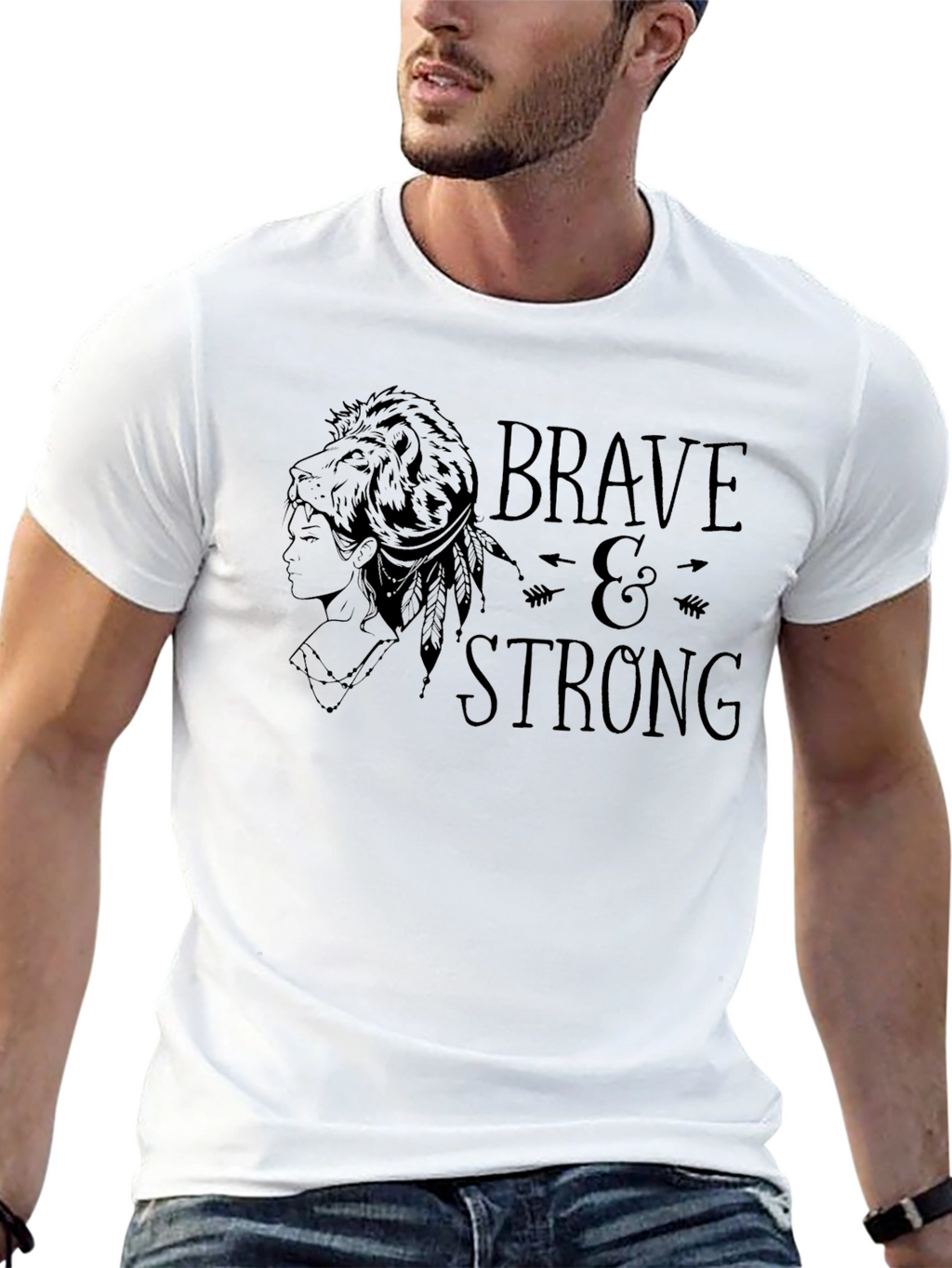 Brave & Strong Graphic Tee - Black