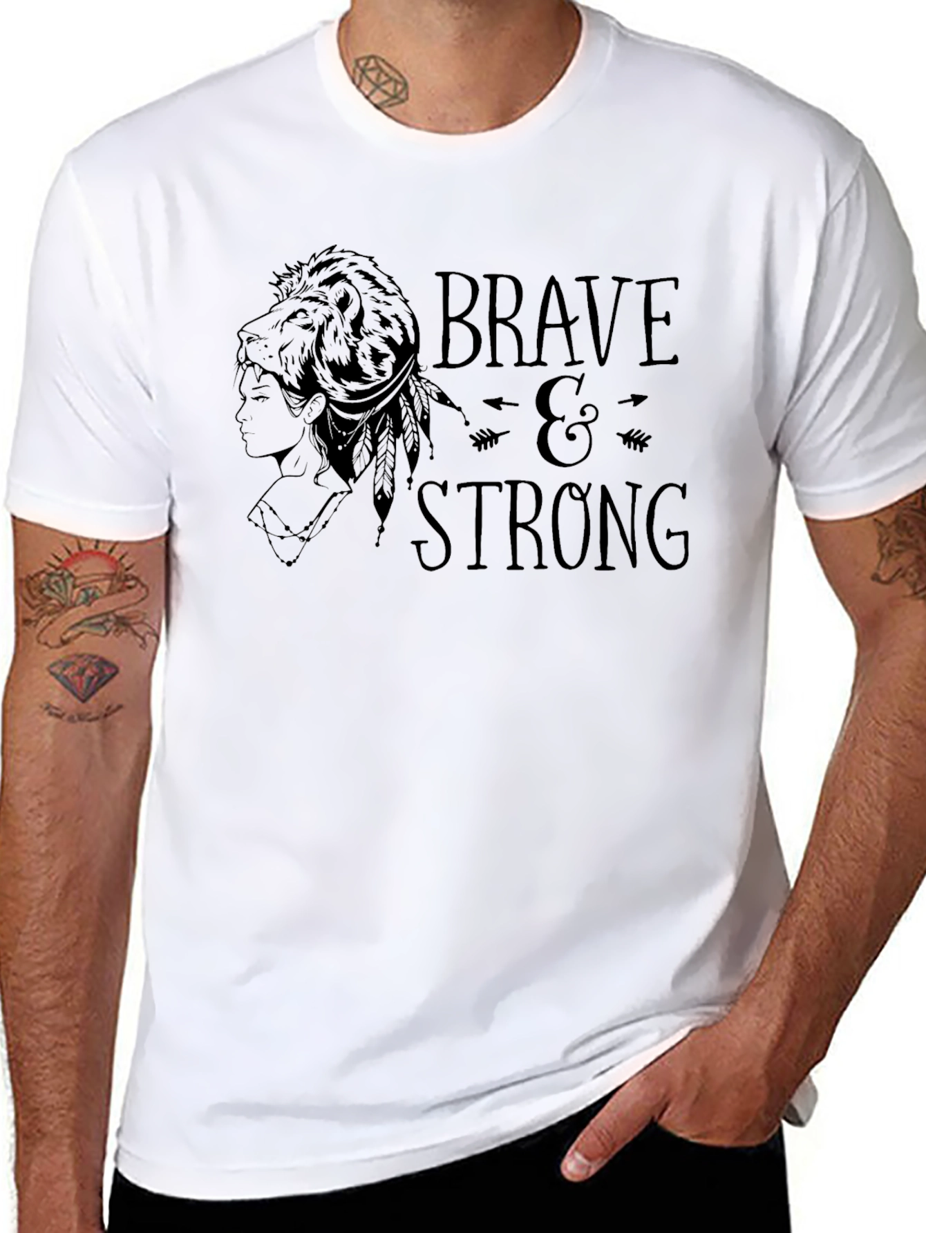 Brave & Strong Graphic Tee - Black