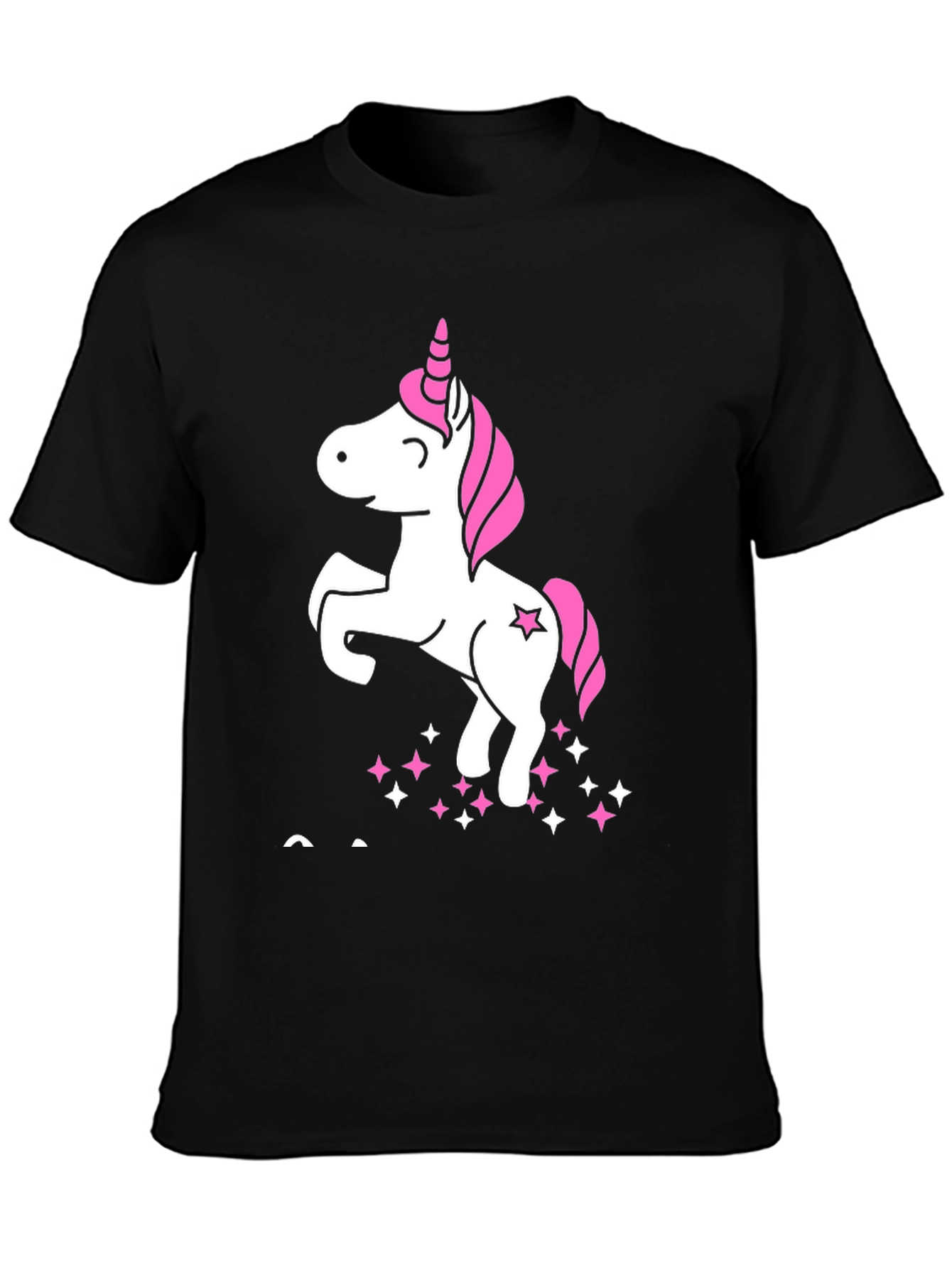 Unicorn Graphic Tee - Black Cotton Casual Shirt