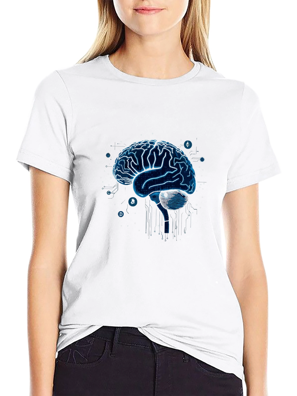 Tech Brain T-Shirt - Modern Digital Design