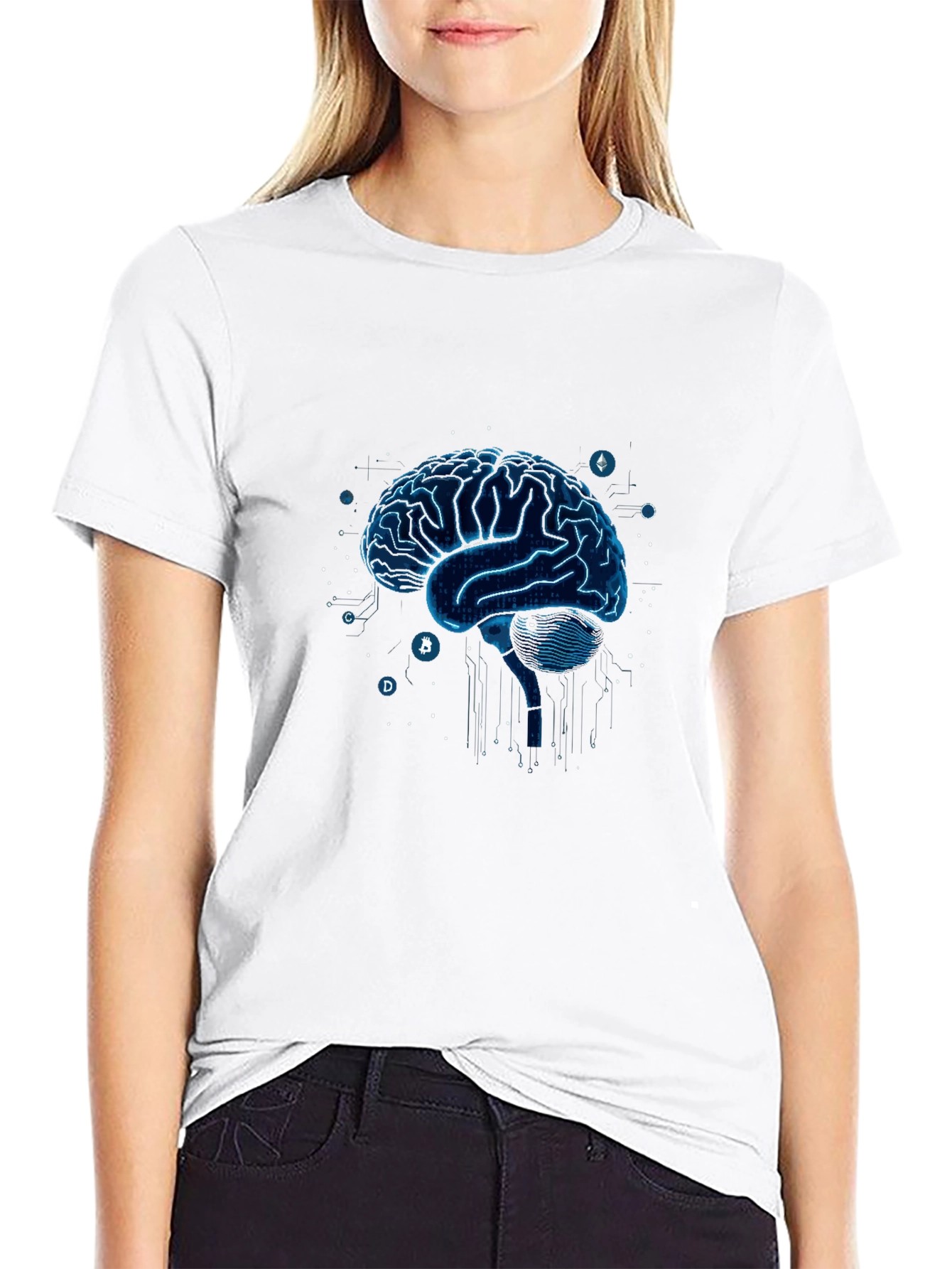 Tech Brain T-Shirt - Modern Digital Design