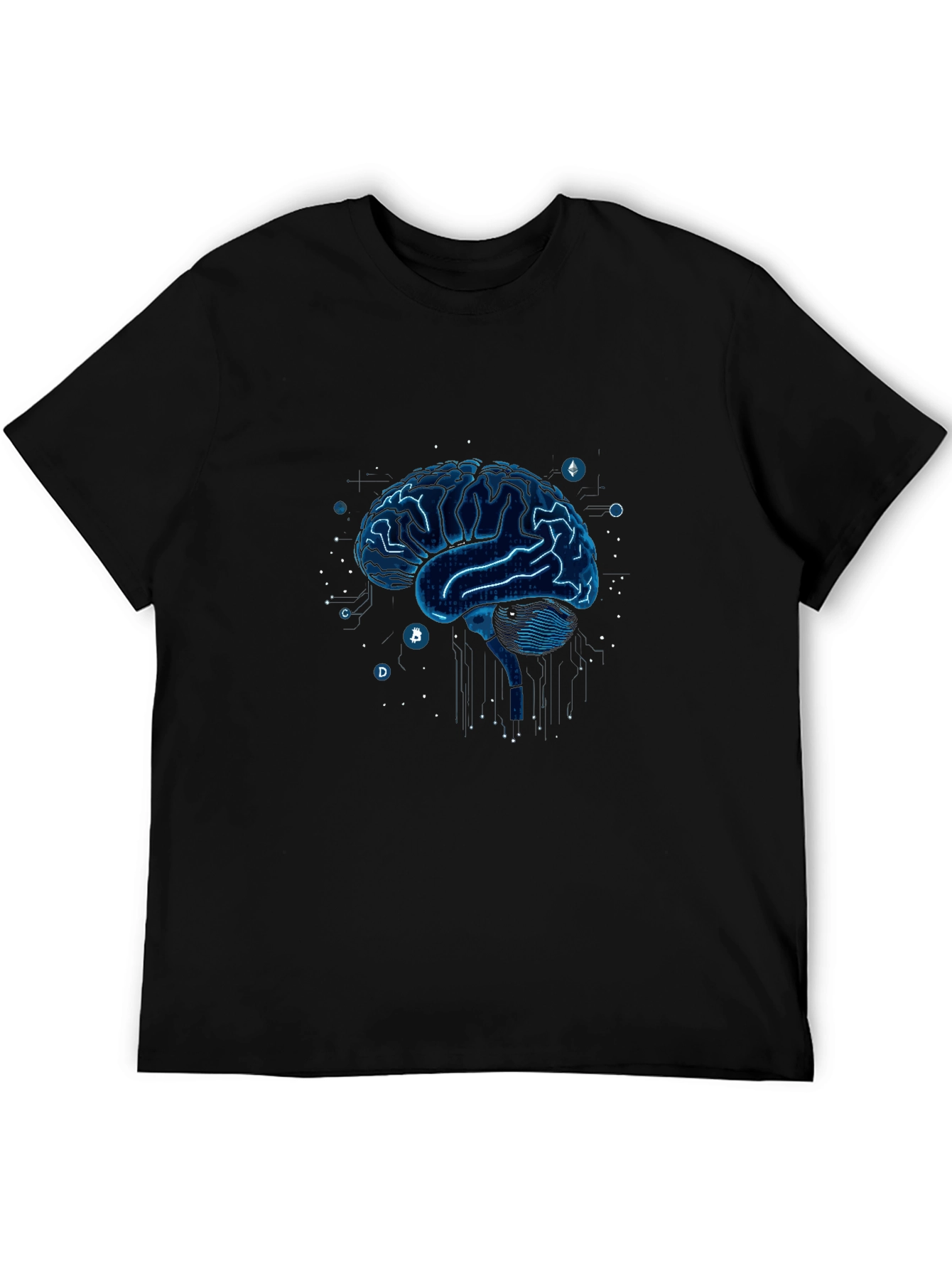 Tech Brain T-Shirt - Modern Digital Design