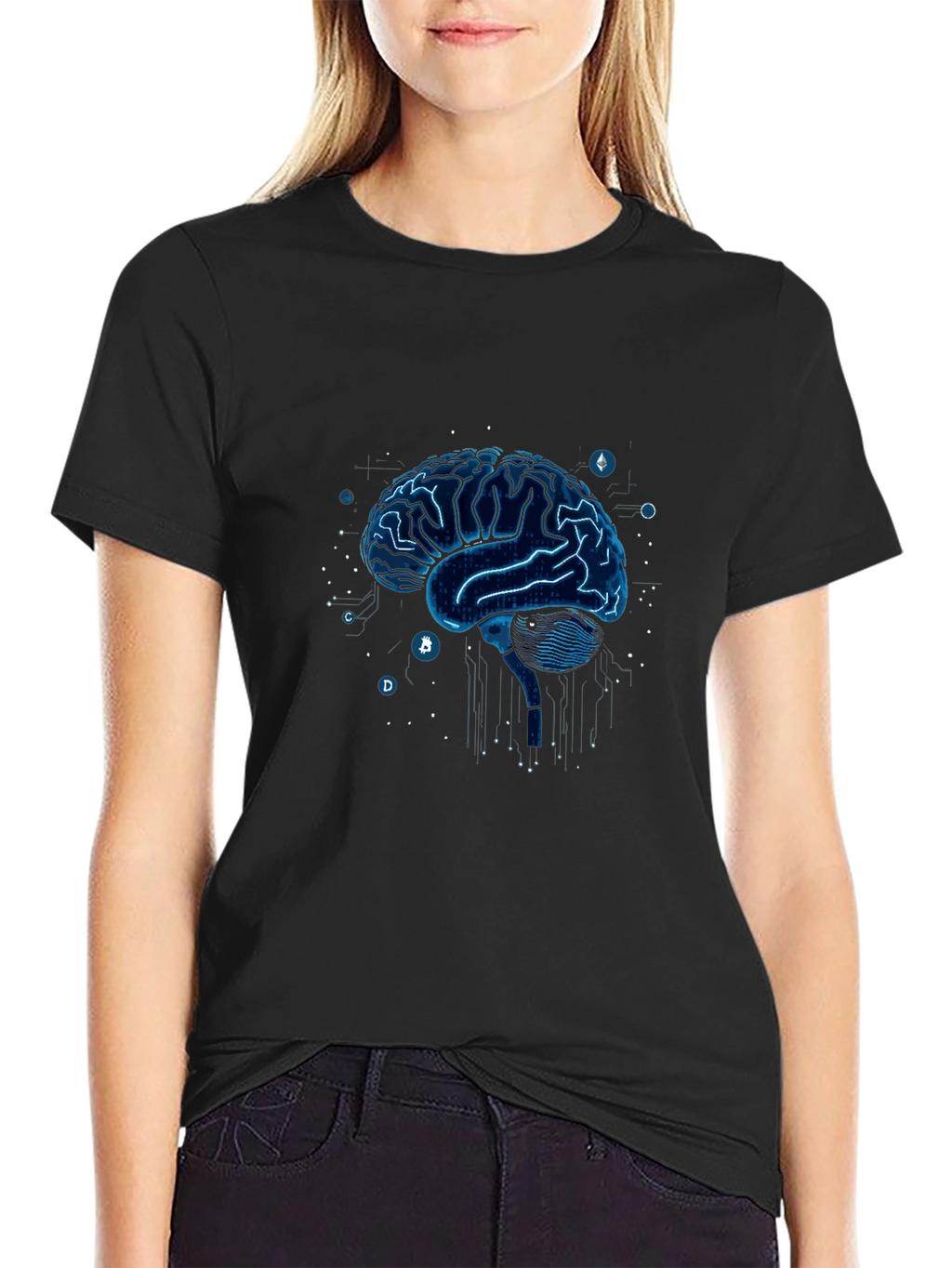 Tech Brain T-Shirt - Modern Digital Design