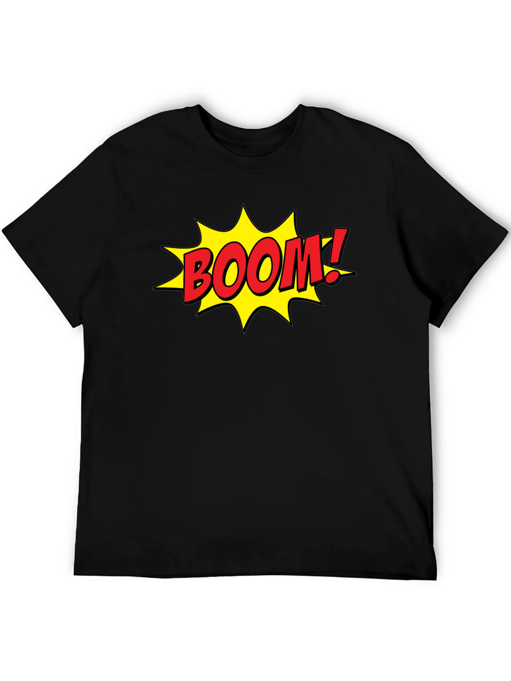 Comic Book Style BOOM! Graphic Black T-Shirt