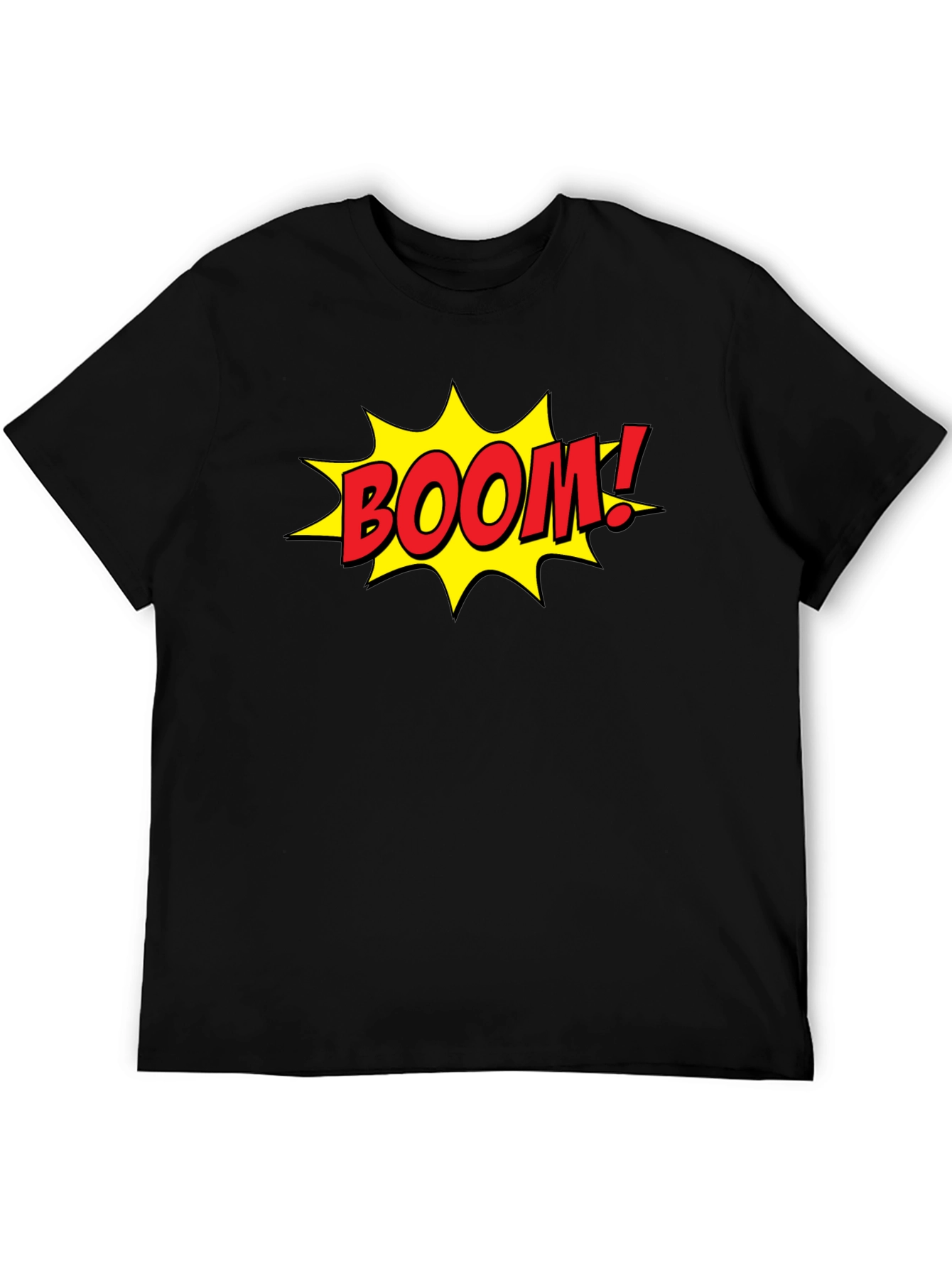 Comic Book Style BOOM! Graphic Black T-Shirt
