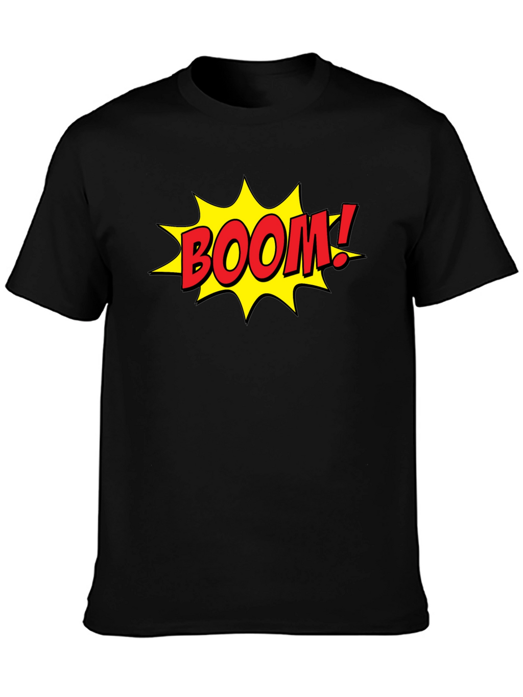 Comic Book Style BOOM! Graphic Black T-Shirt