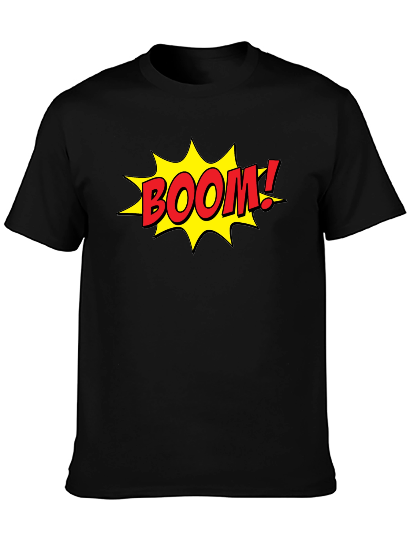 Comic Book Style BOOM! Graphic Black T-Shirt