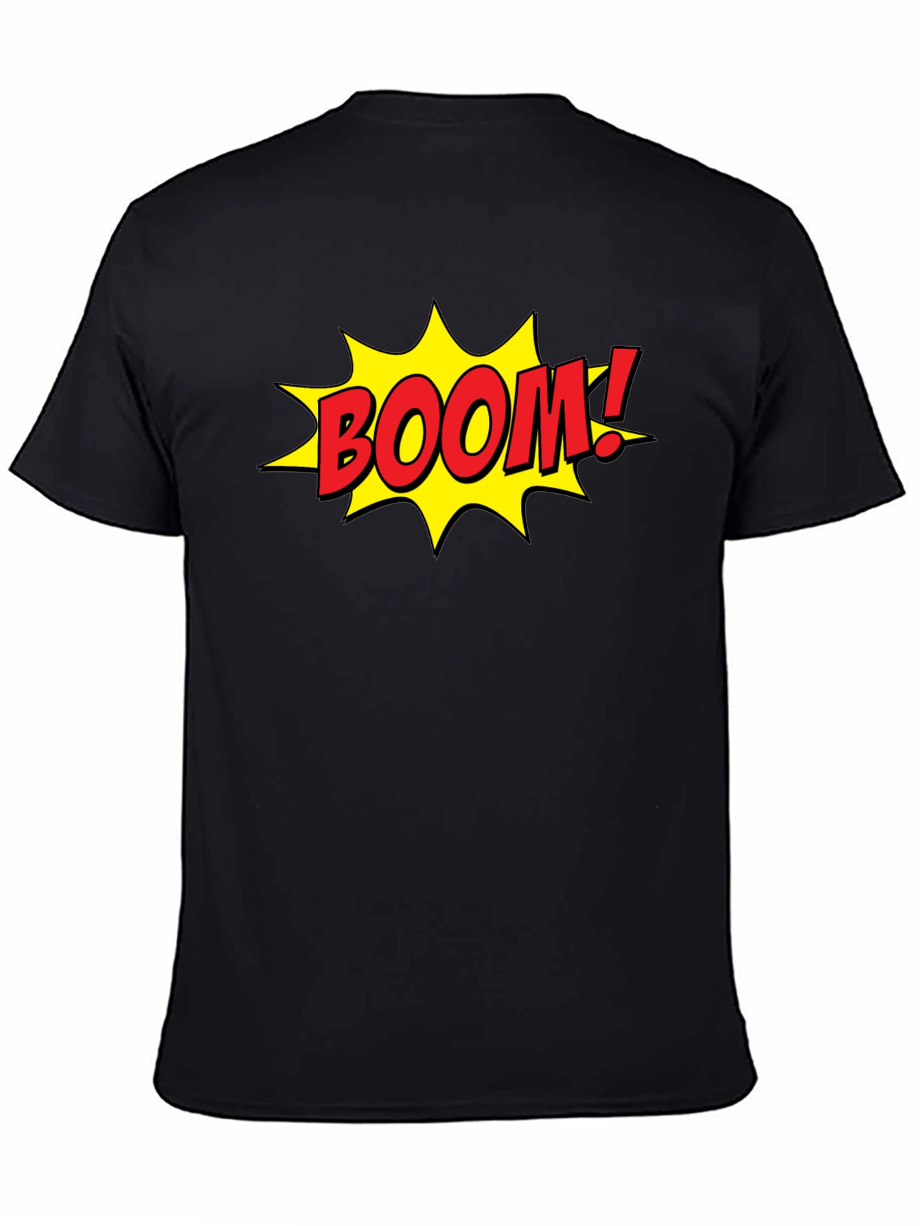 Comic Book Style BOOM! Graphic Black T-Shirt