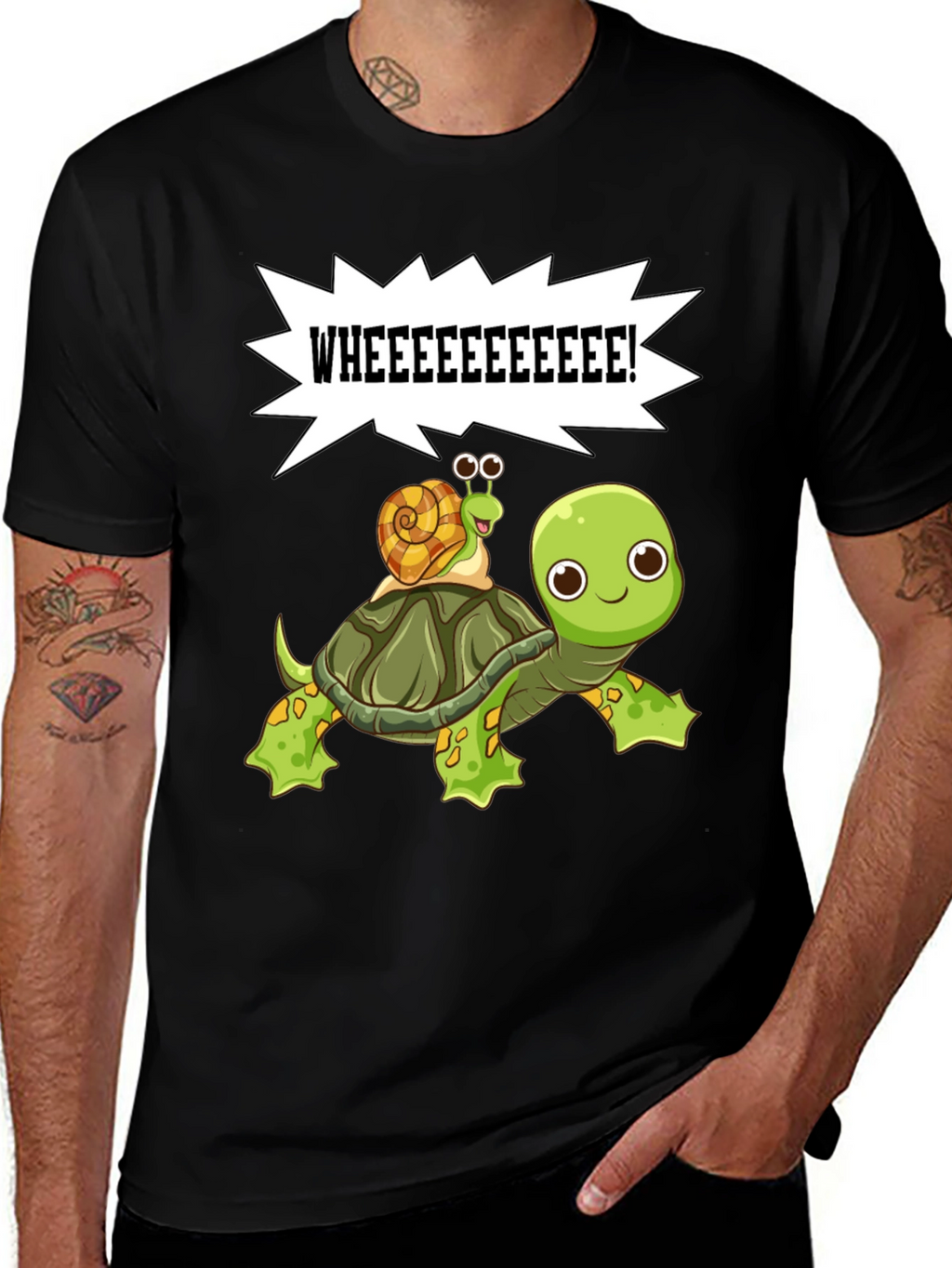 Cartoon Turtle and Snail T-Shirt