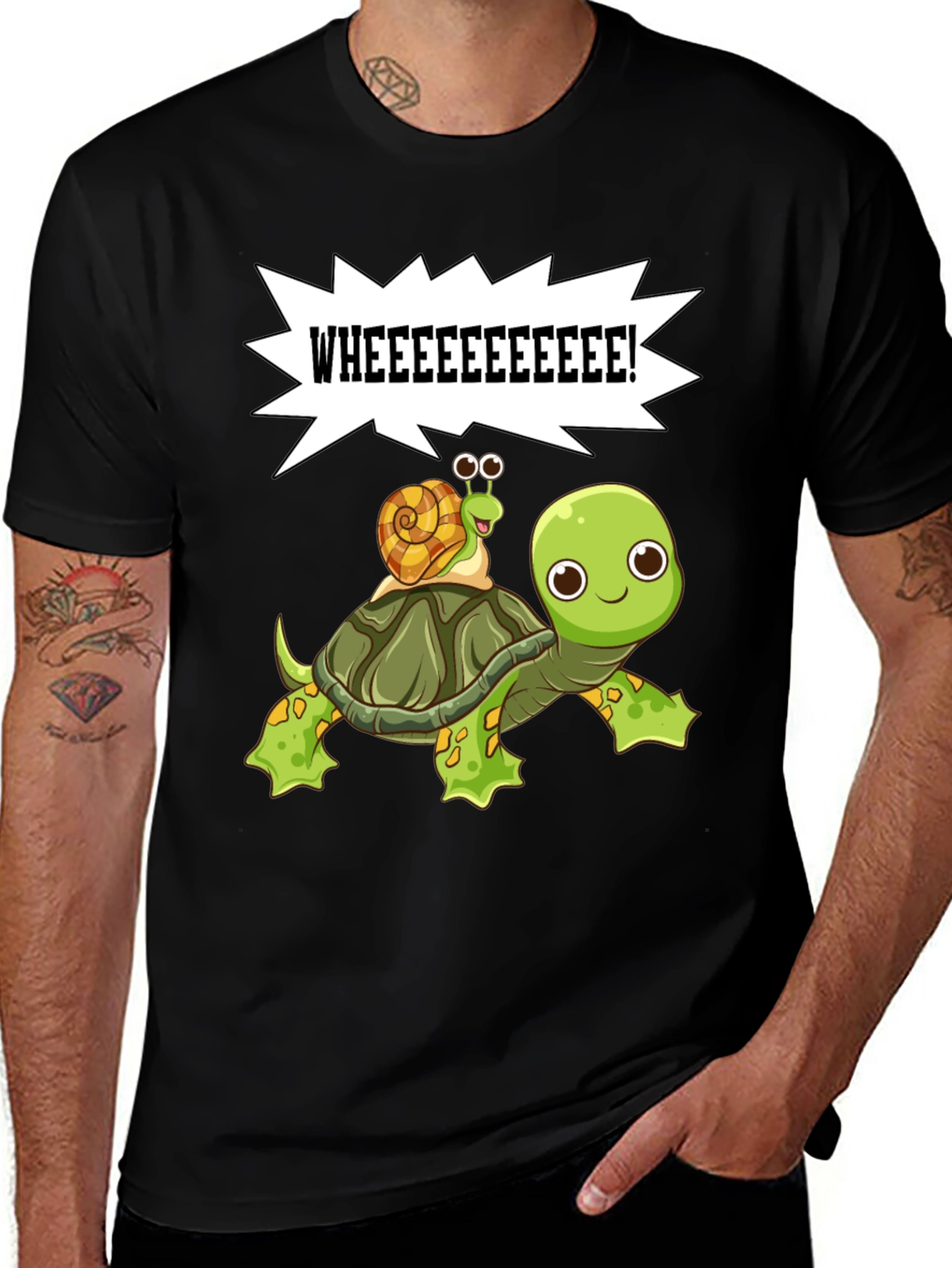 Cartoon Turtle and Snail T-Shirt