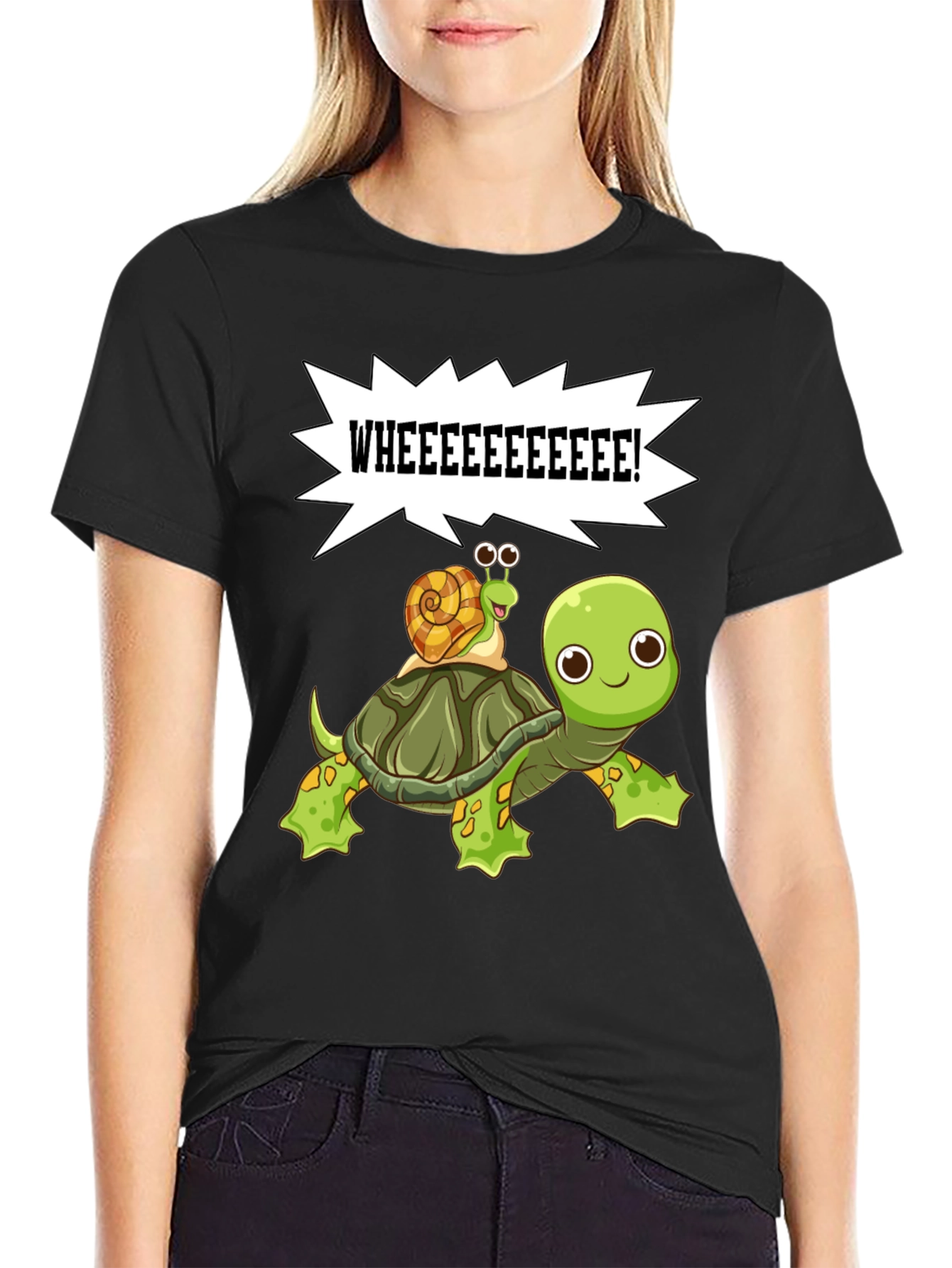Cartoon Turtle and Snail T-Shirt