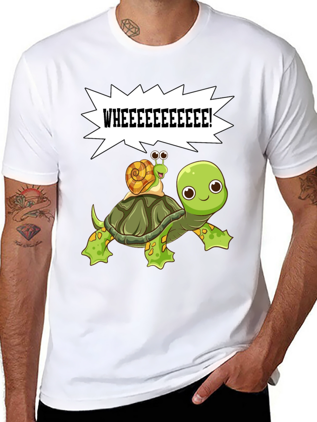 Cartoon Turtle and Snail T-Shirt