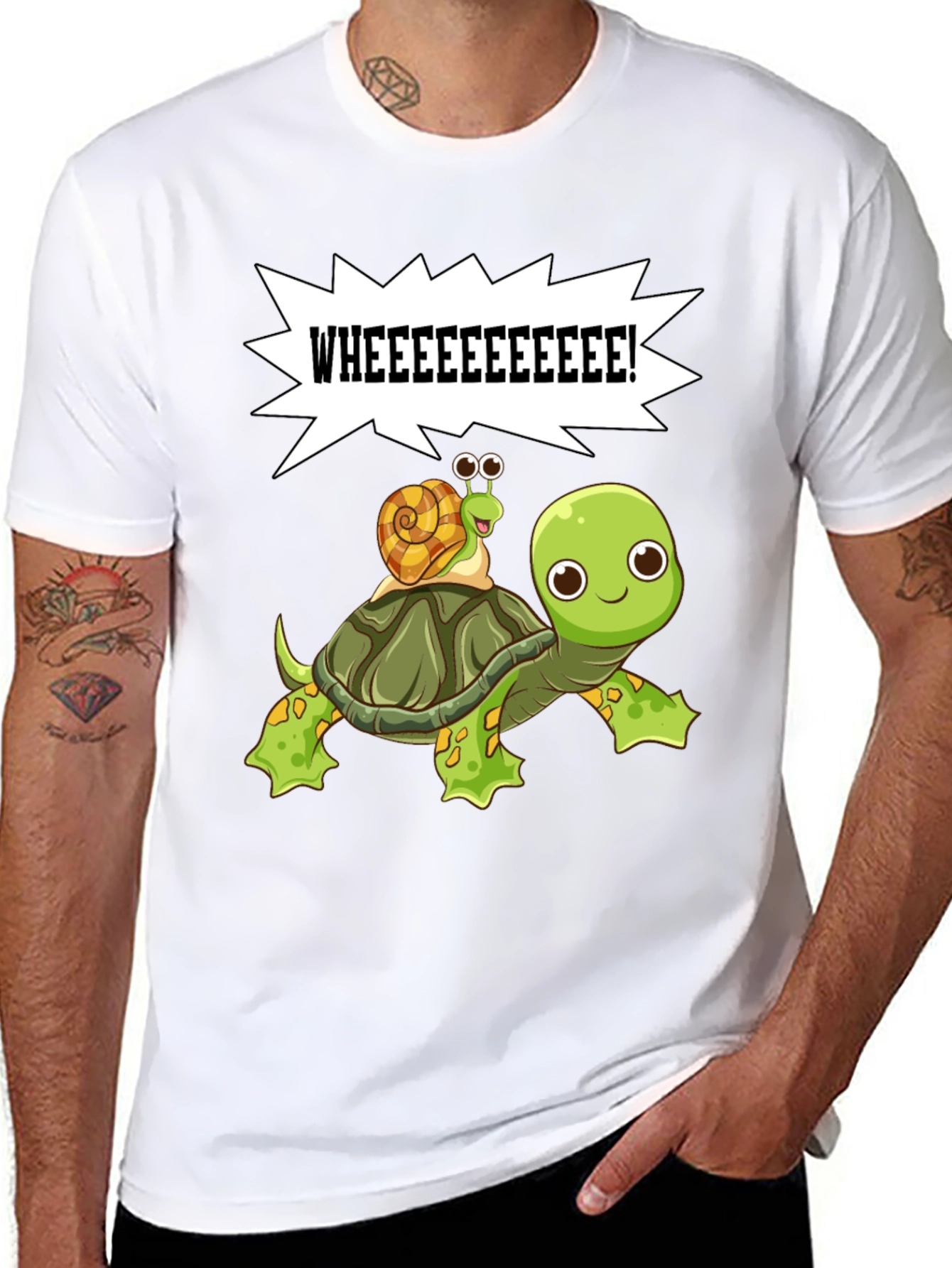Cartoon Turtle and Snail T-Shirt