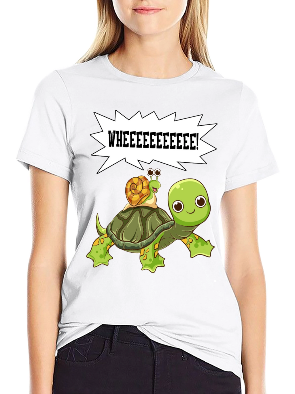 Cartoon Turtle and Snail T-Shirt