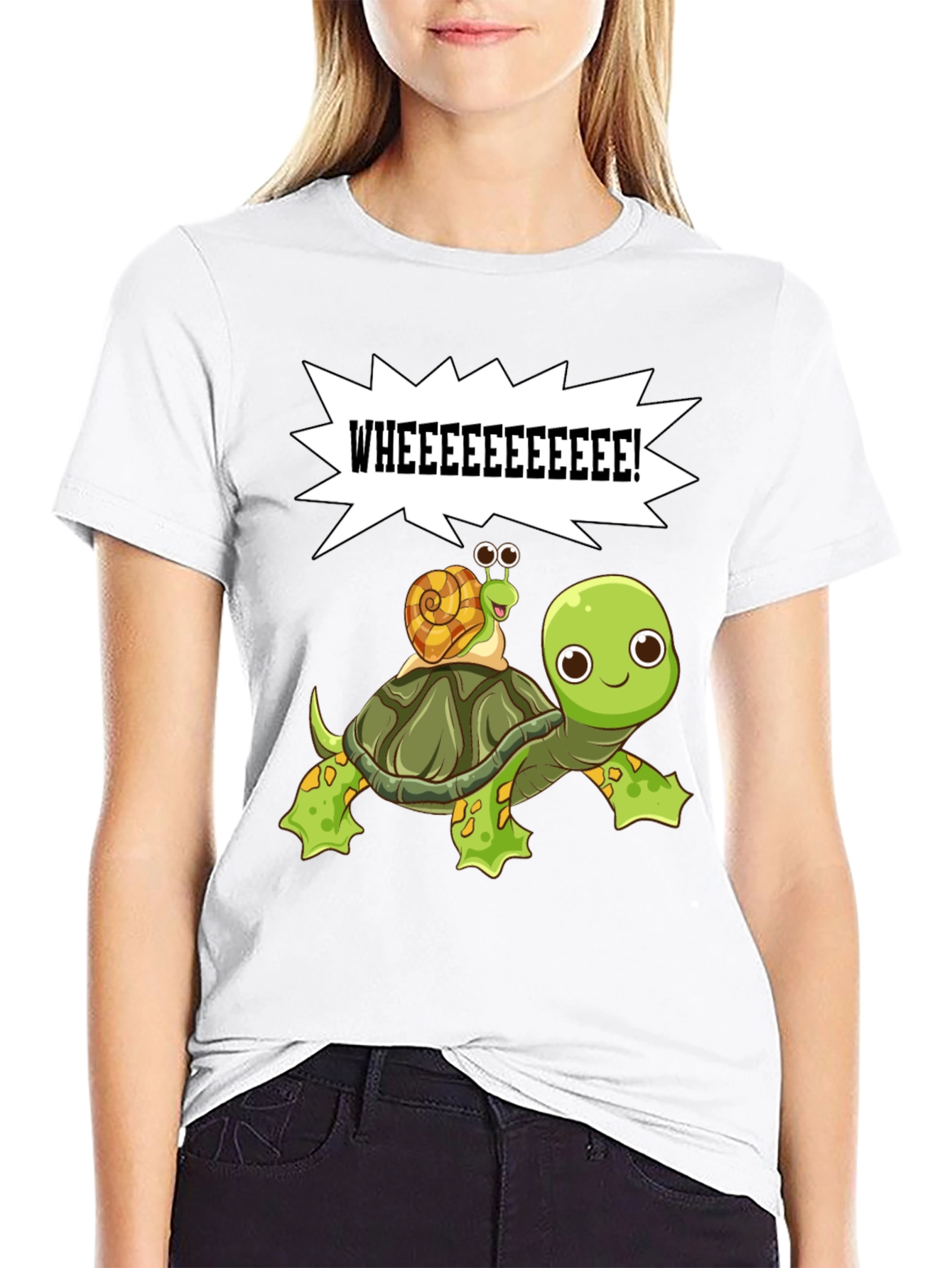 Cartoon Turtle and Snail T-Shirt