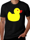 Duck Graphic Tee - Black Cotton Casual Shirt