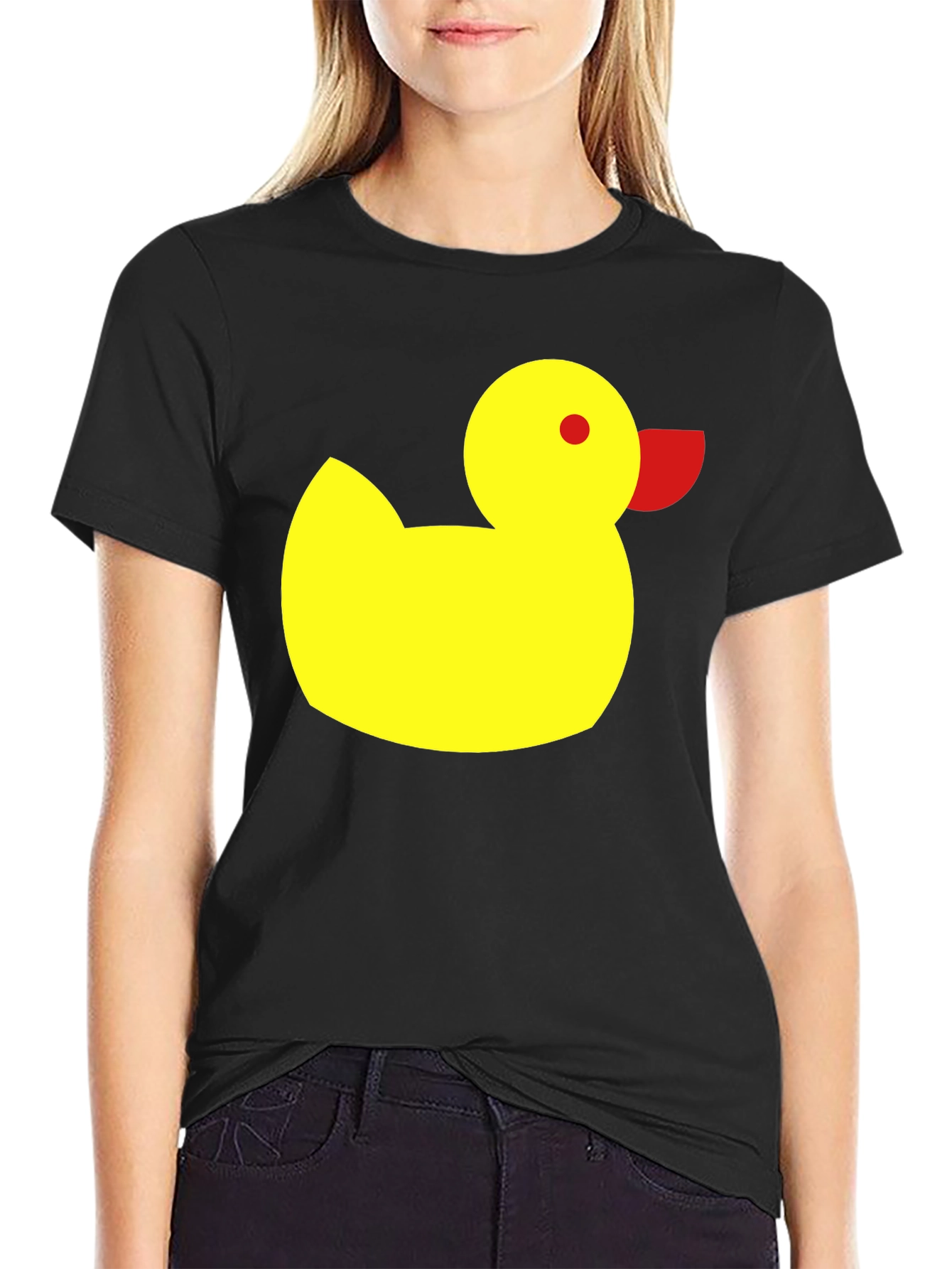 Duck Graphic Tee - Black Cotton Casual Shirt