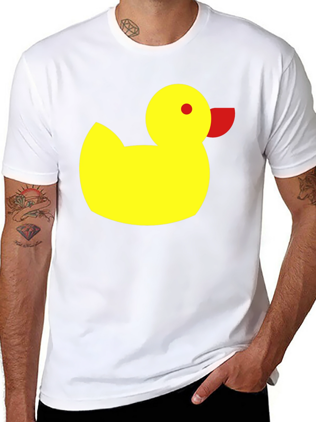 Duck Graphic Tee - Black Cotton Casual Shirt