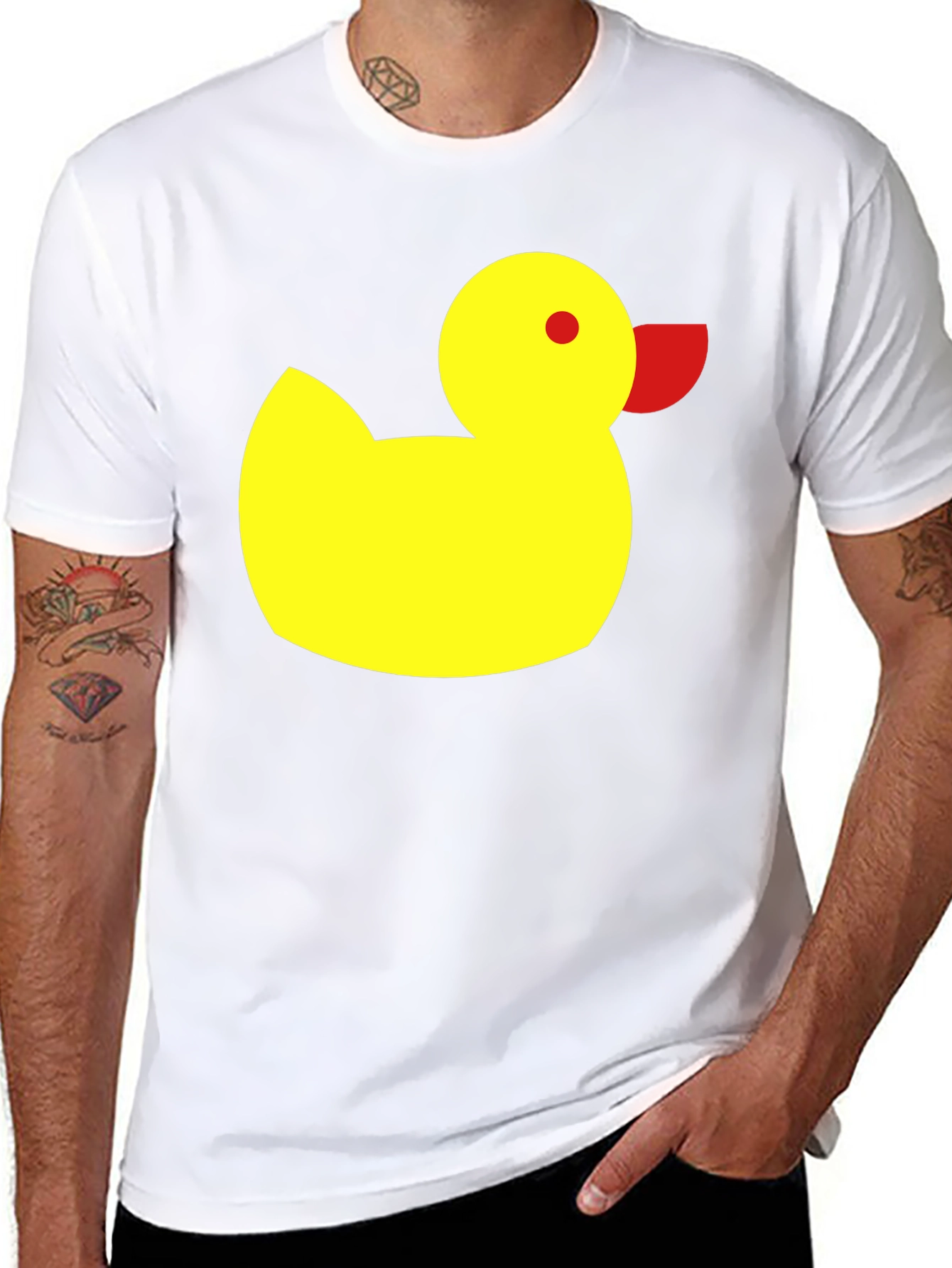 Duck Graphic Tee - Black Cotton Casual Shirt