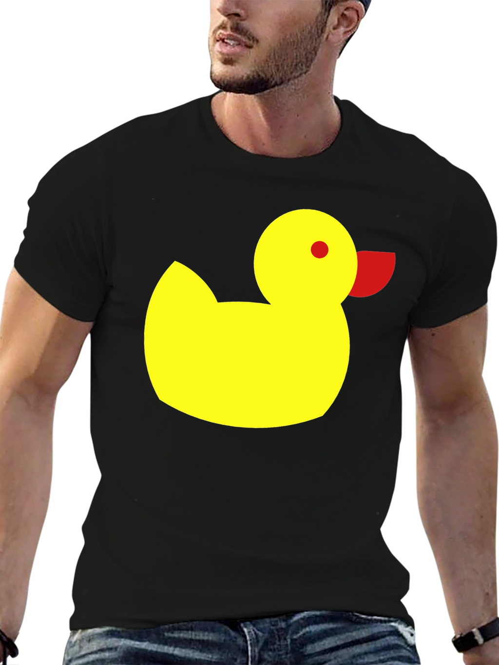 Duck Graphic Tee - Black Cotton Casual Shirt