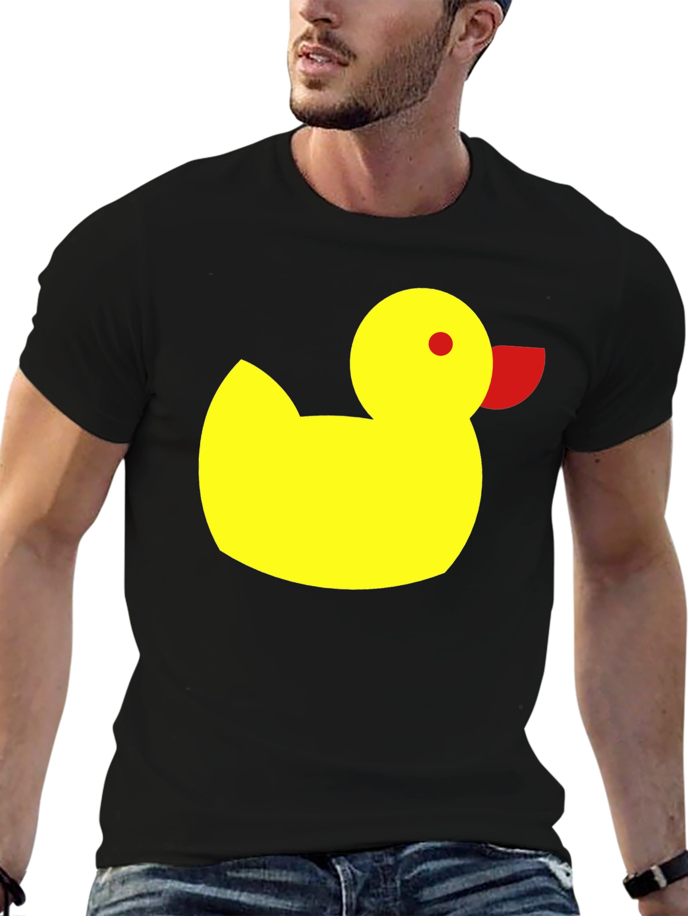 Duck Graphic Tee - Black Cotton Casual Shirt
