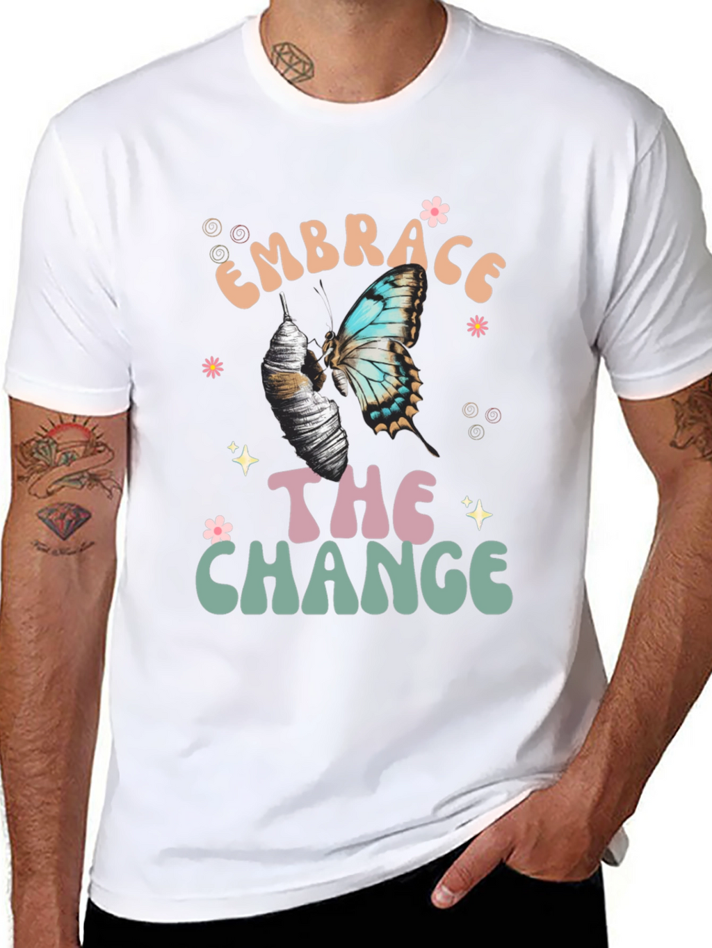 Embrace The Change Butterfly Graphic T-Shirt