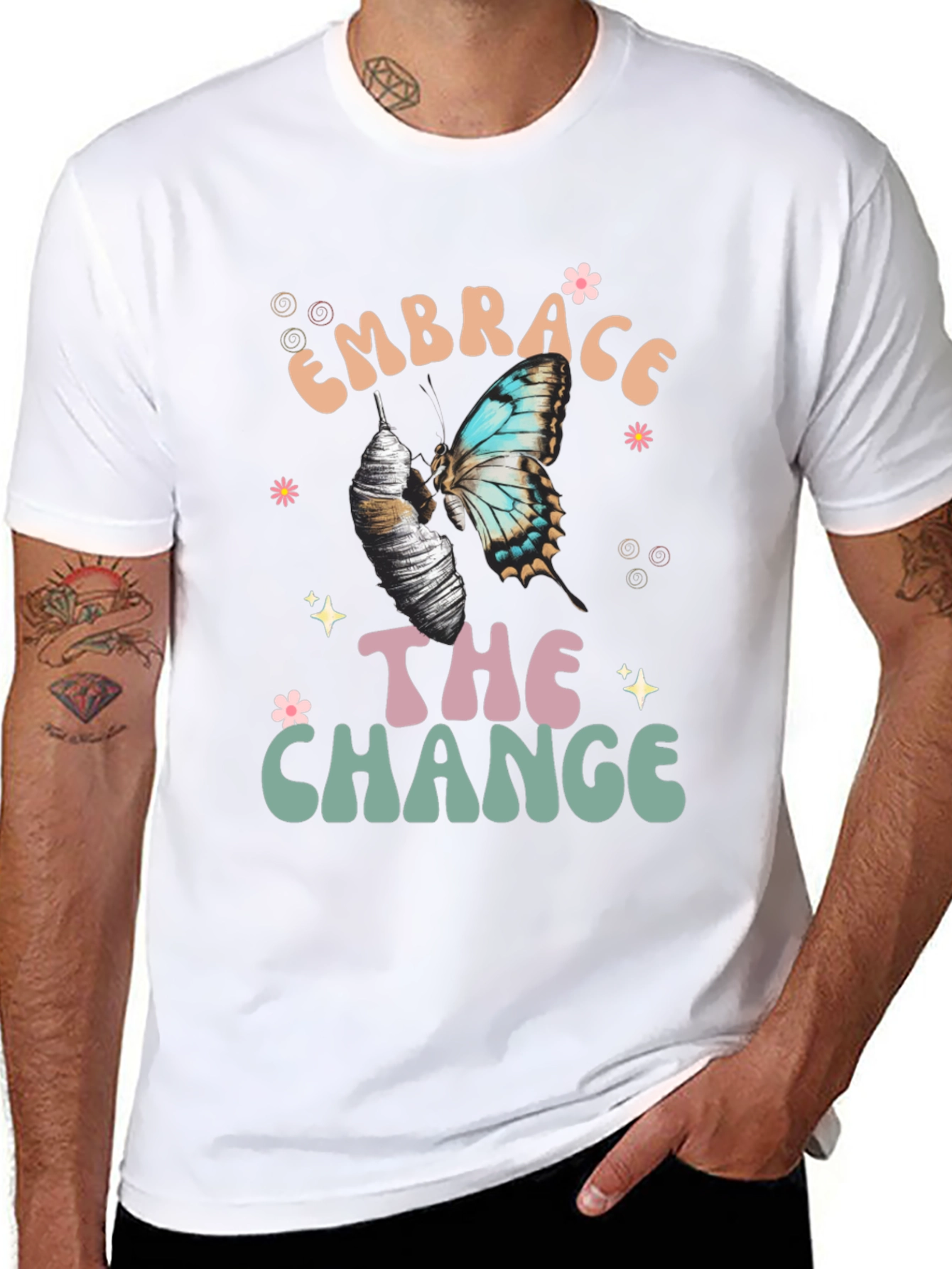 Embrace The Change Butterfly Graphic T-Shirt