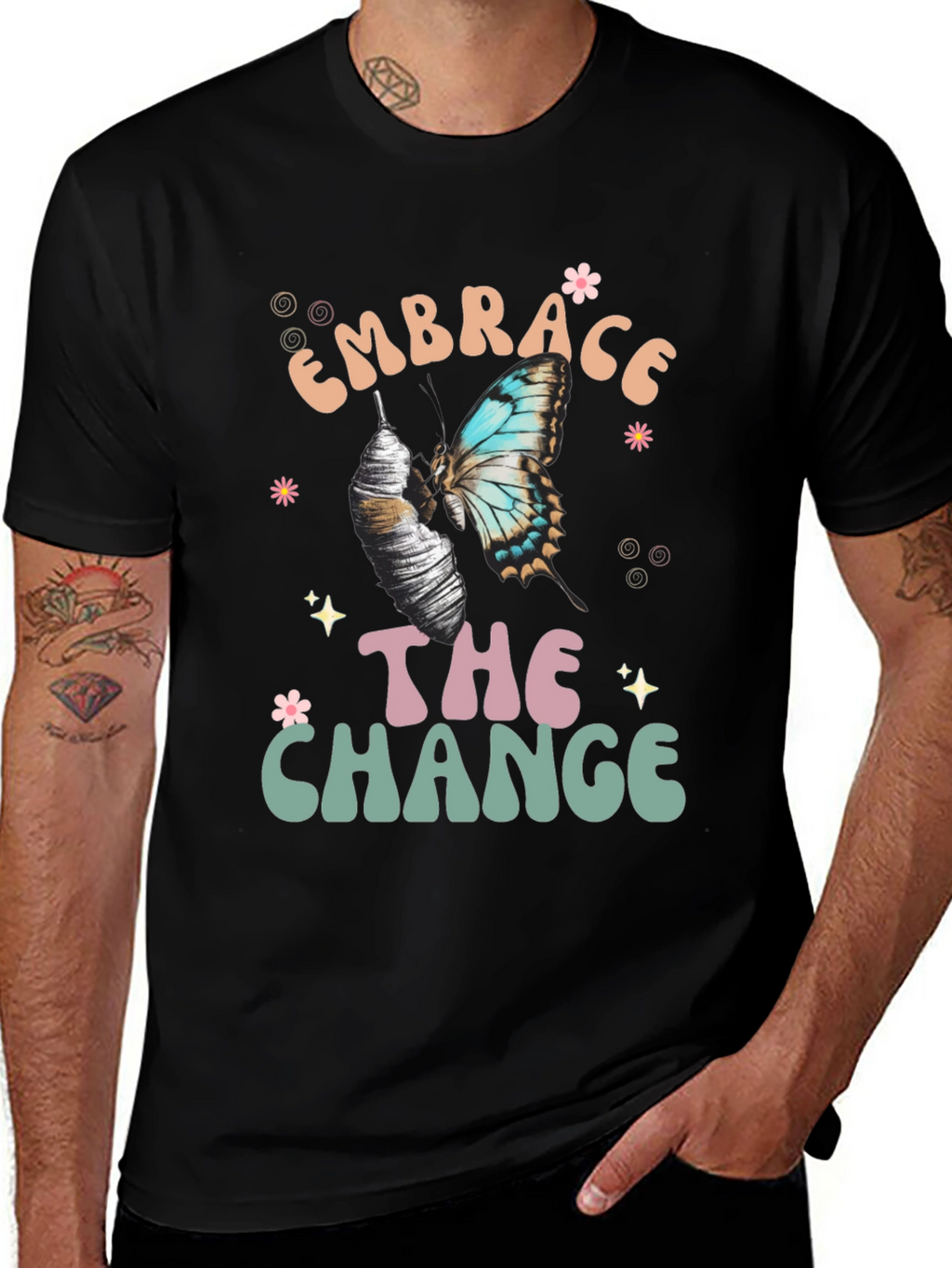 Embrace The Change Butterfly Graphic T-Shirt