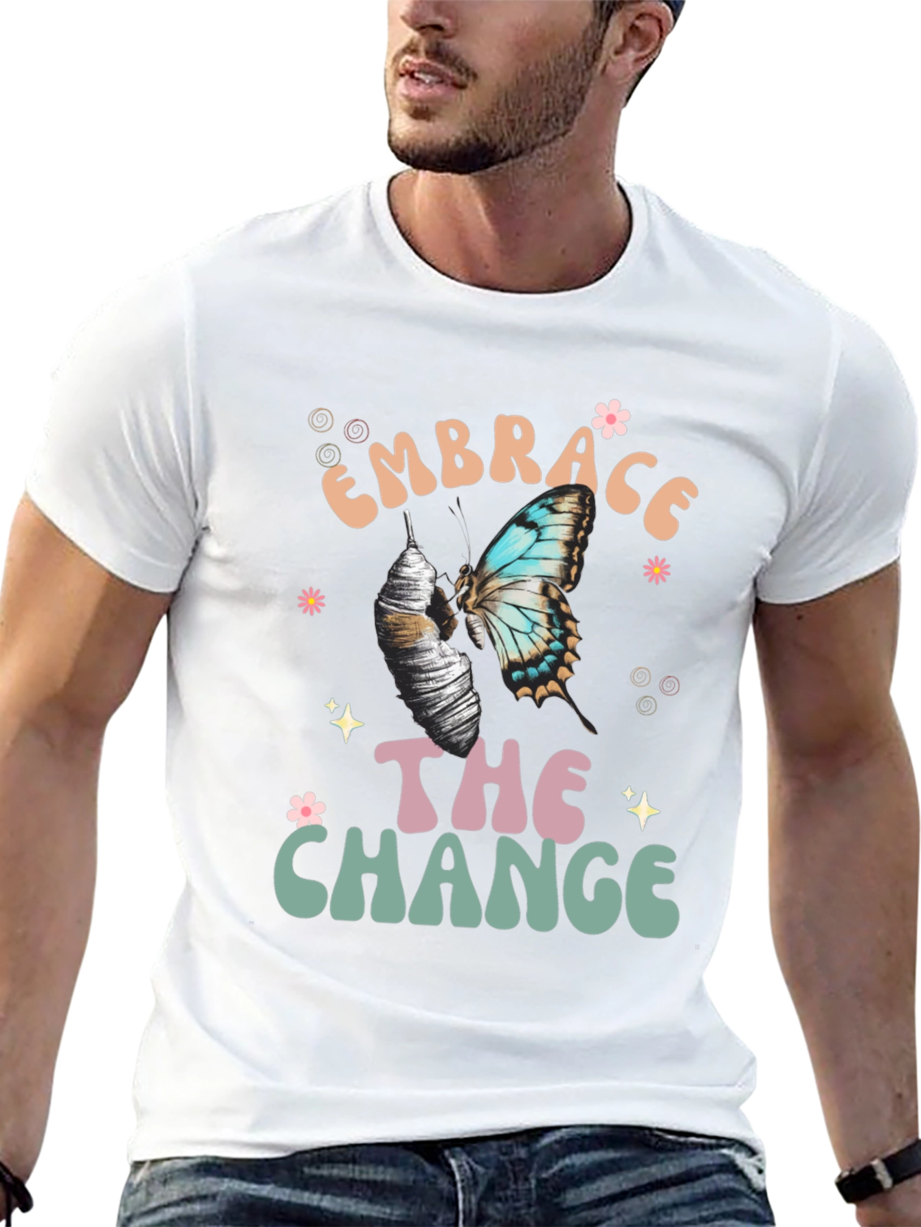 Embrace The Change Butterfly Graphic T-Shirt